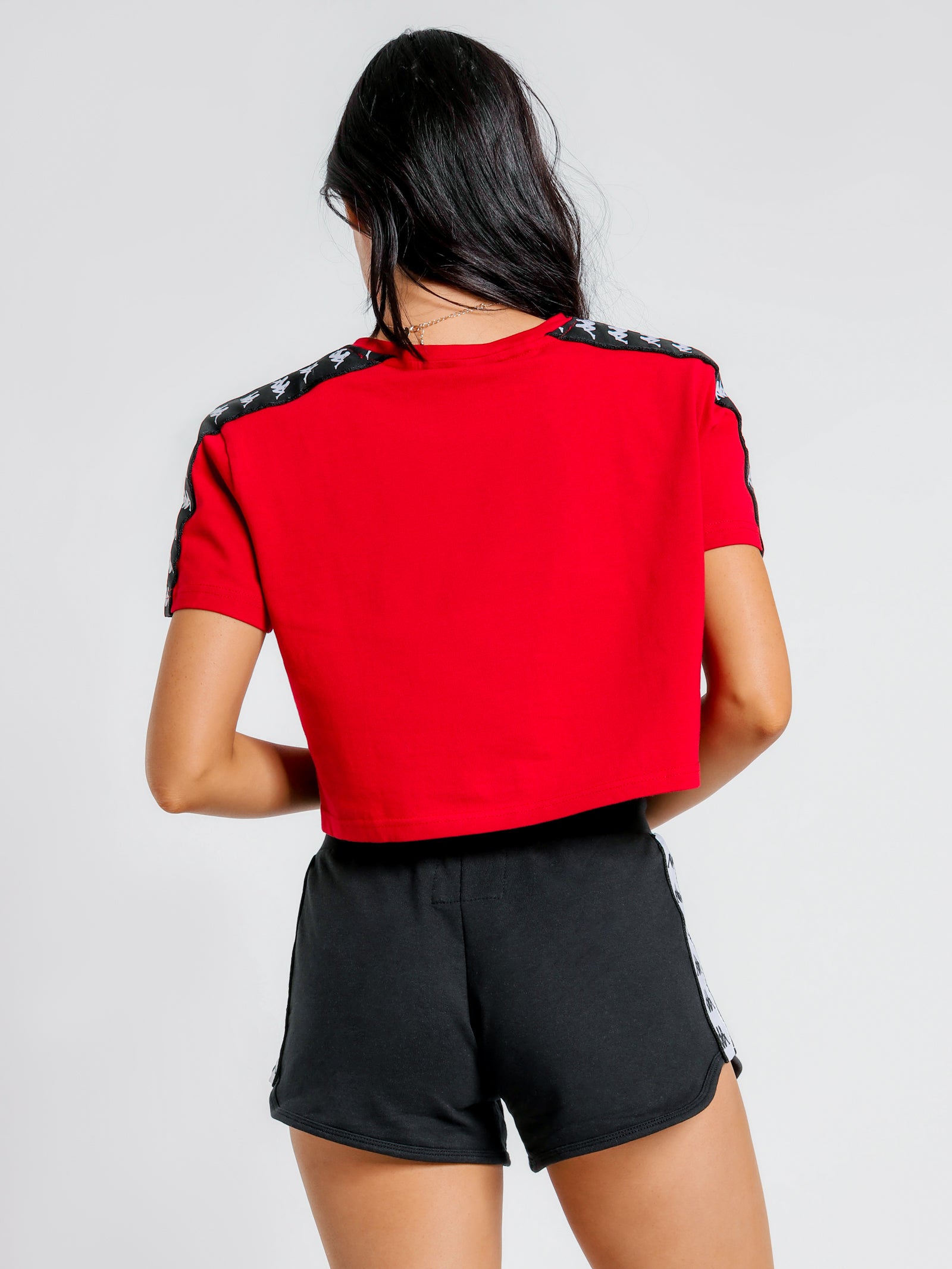 Apua Crop T-Shirt in Red & Black