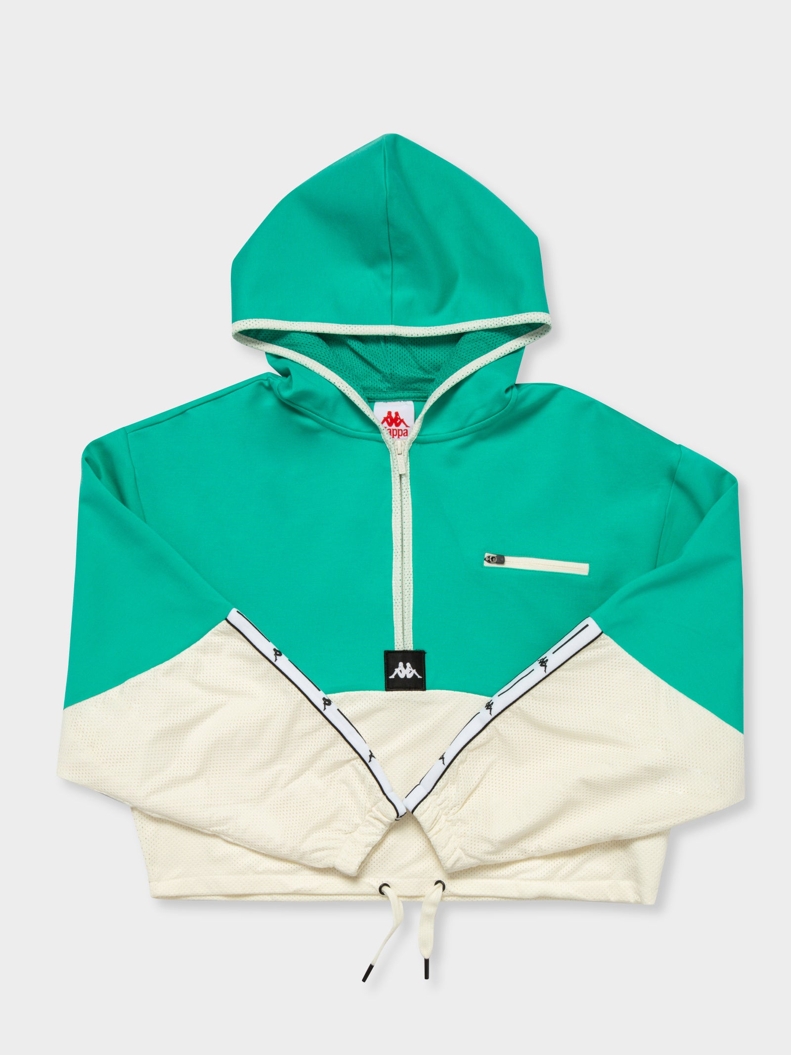 Authentic JPN Camaline Hooded Pullover in Green & White