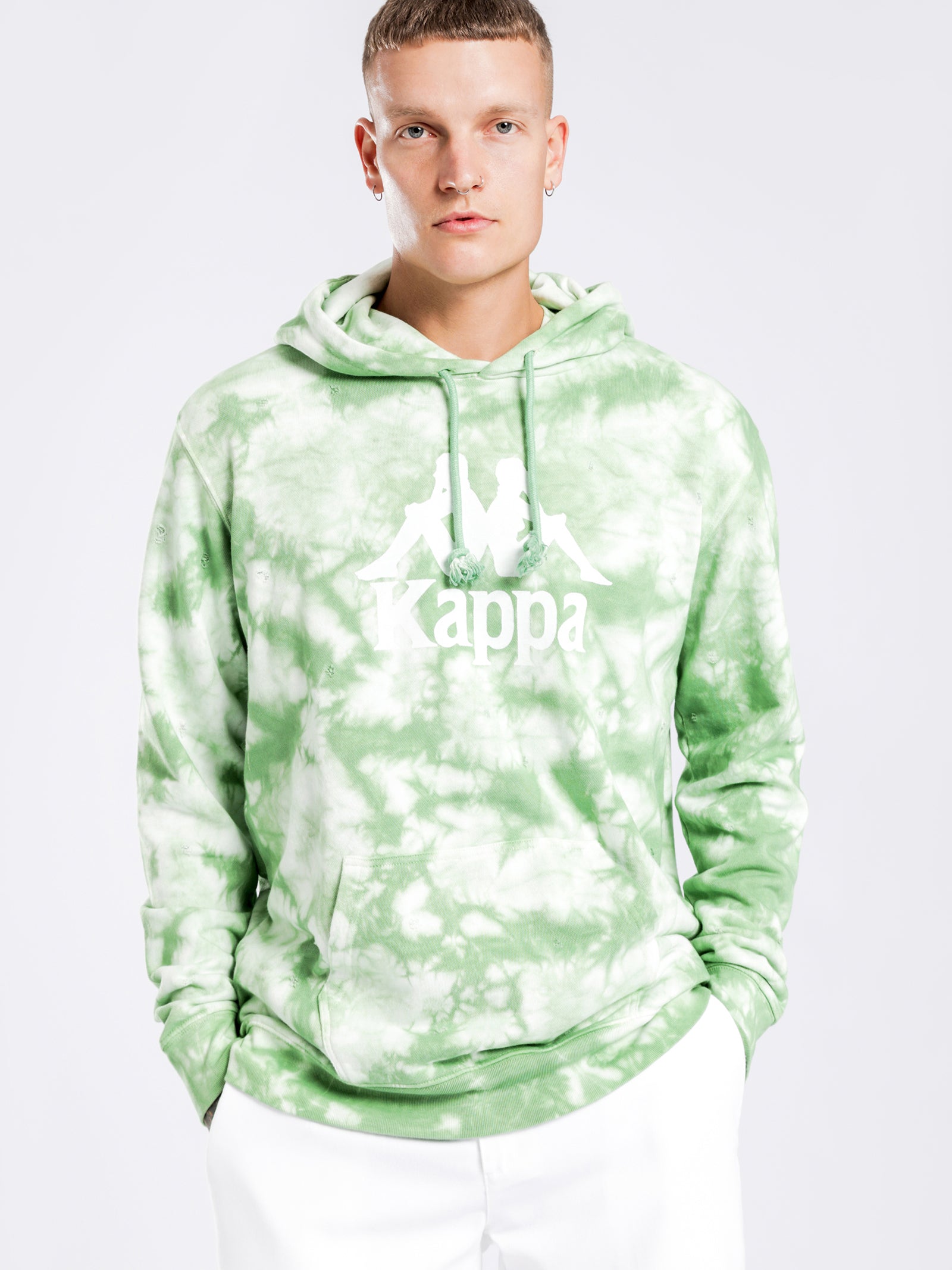 Authentic Commos Hoodie in Green Tie Dye