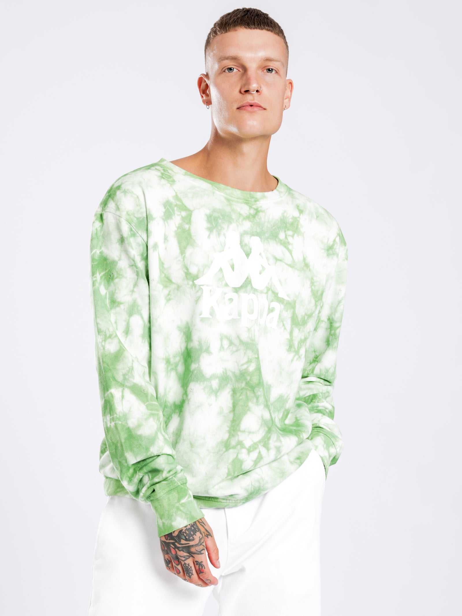 Authentic Celakanos Sweatshirt in Green Tie Dye