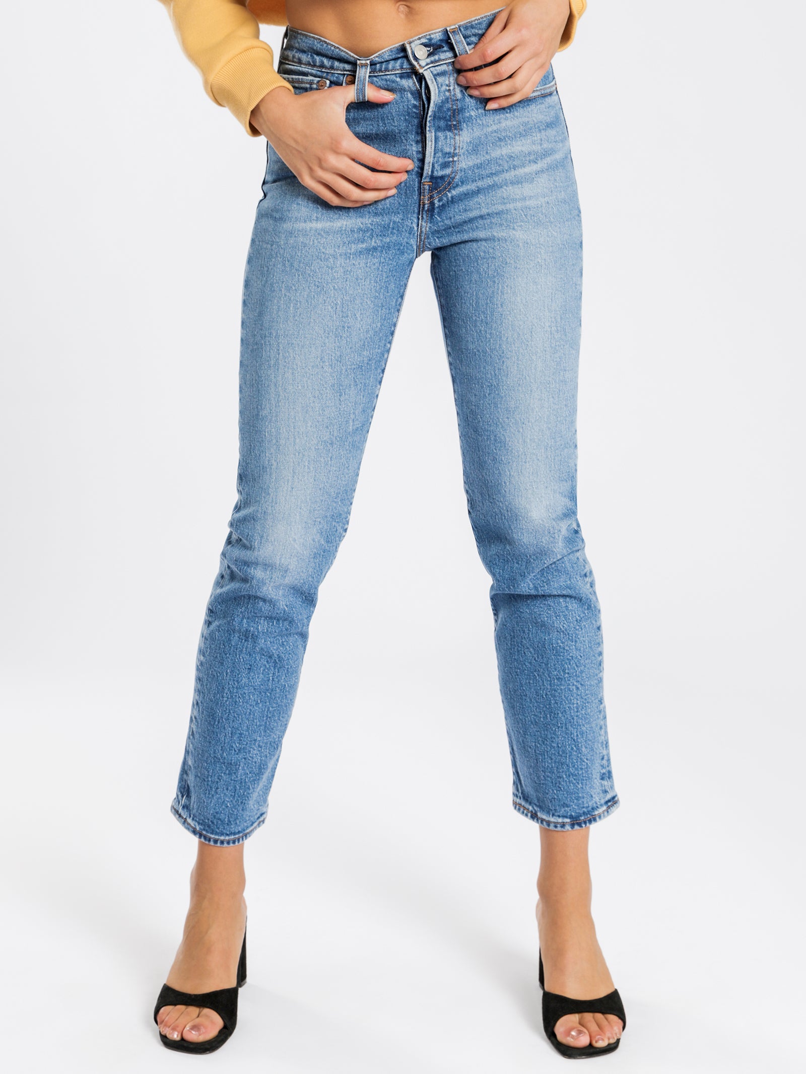 Wedgie Straight-Leg Jeans in Jive Sound Blue Denim - Glue Store