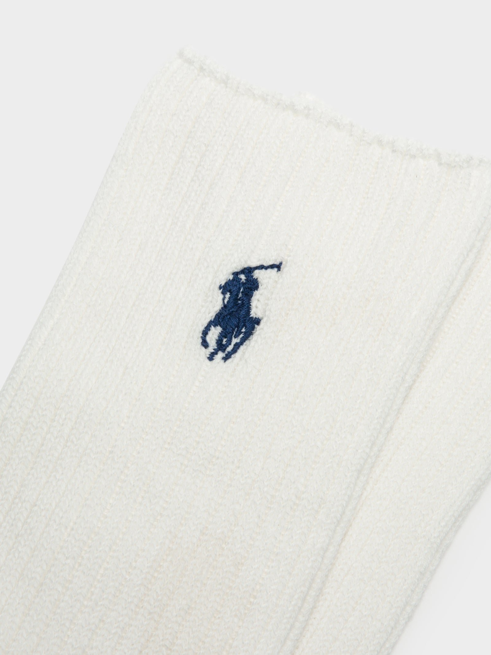 1 Pair of The Polo Crew Socks in White & Navy