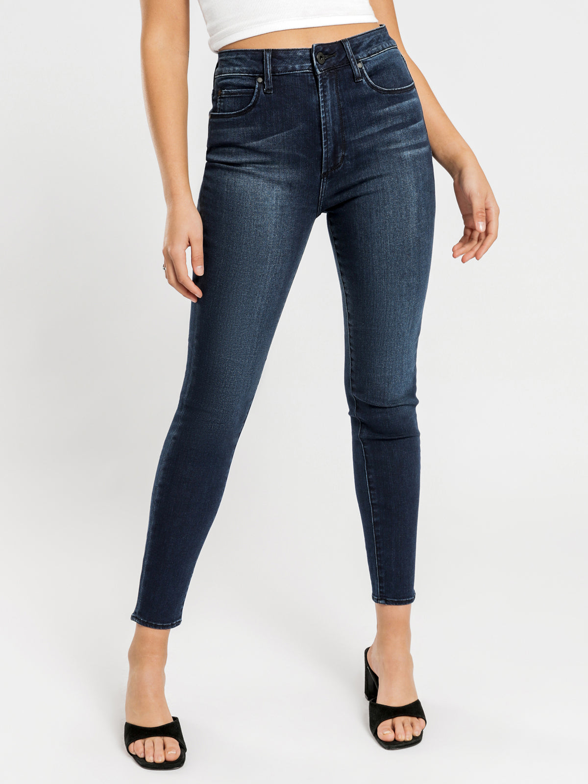 High Lisa Skinny Ankle Hug Jeans in Dark Midnight - Glue Store