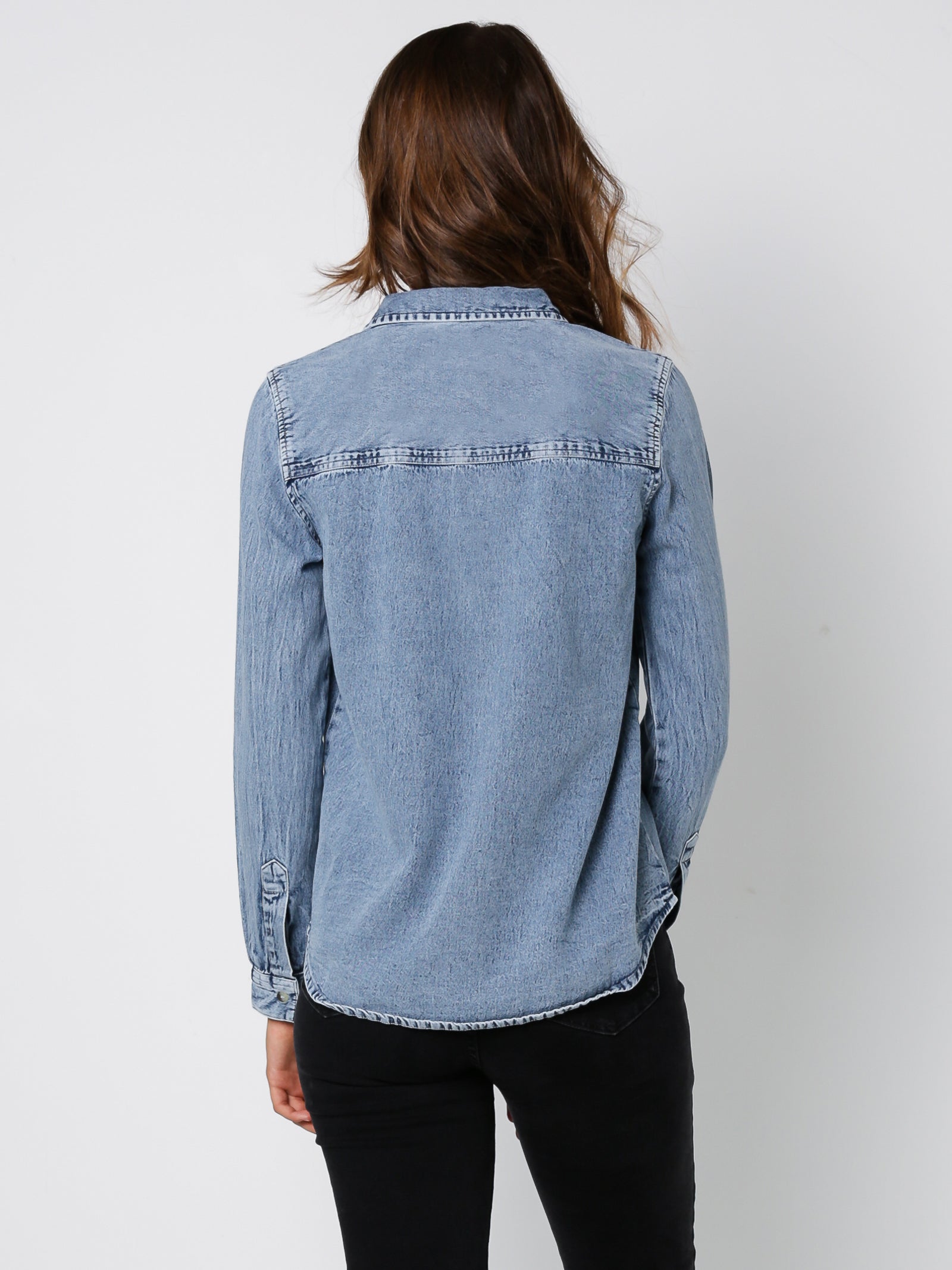 A Cindy Denim Shirt in Denim