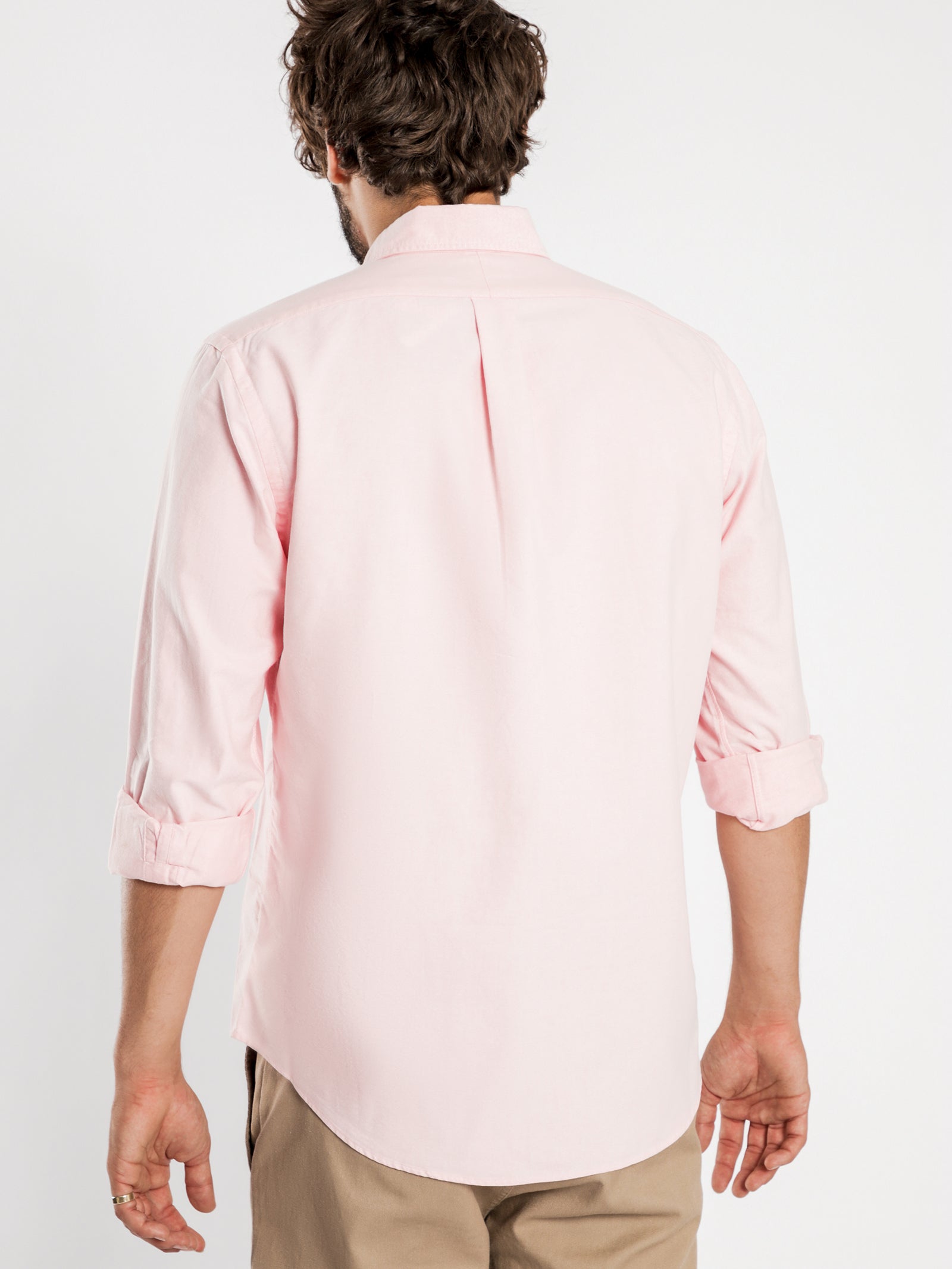 Standard Fit Oxford Sport Shirt in Pink - Glue Store