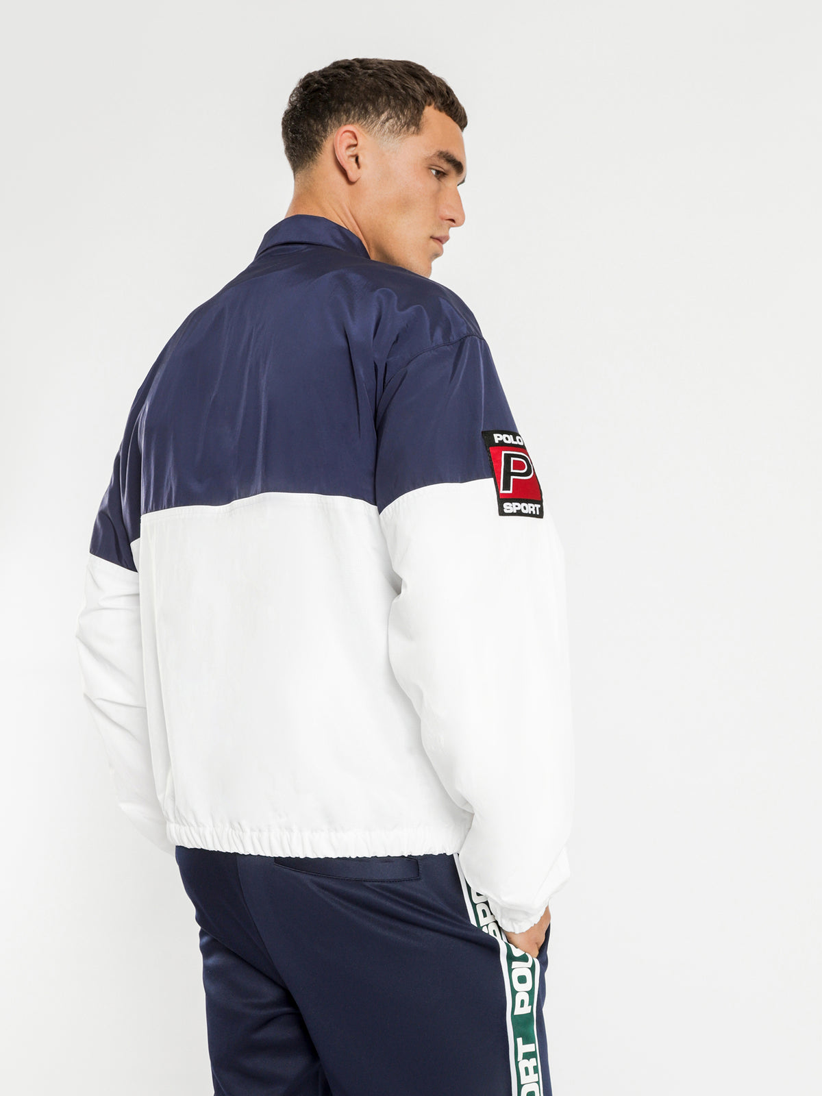 Polo Sport Logo Windbreaker Jacket in Navy & White - Glue Store
