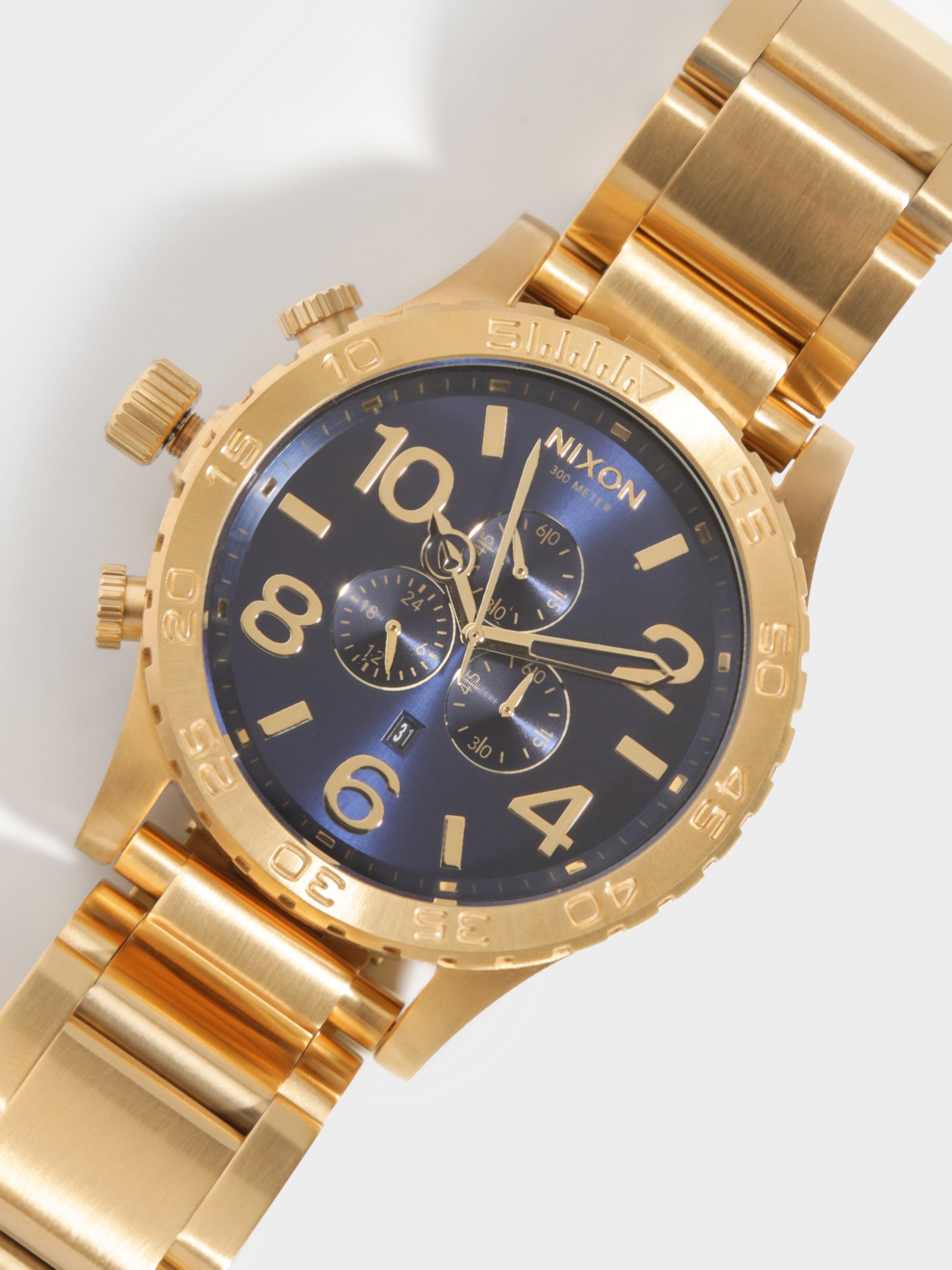 51-30 Chrono Watch in Gold & Navy