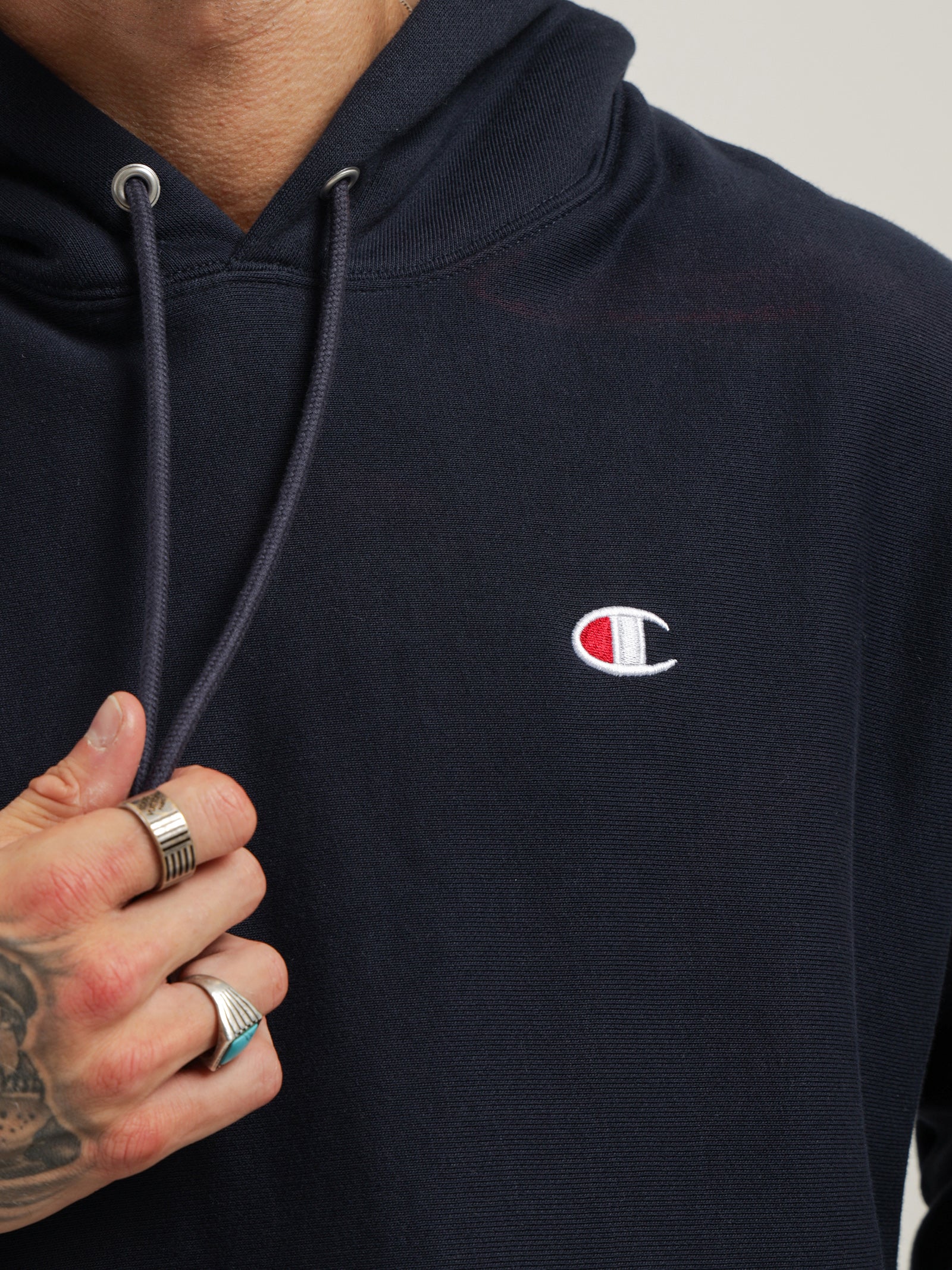 champion rev weave hoodie black