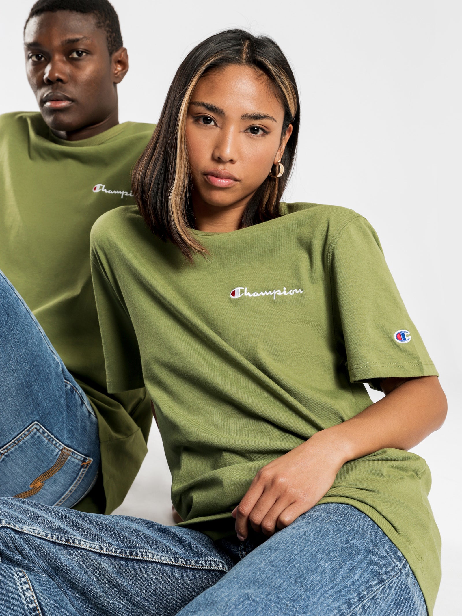 khaki champion t shirt