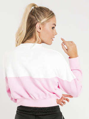 nike pink and white jumper