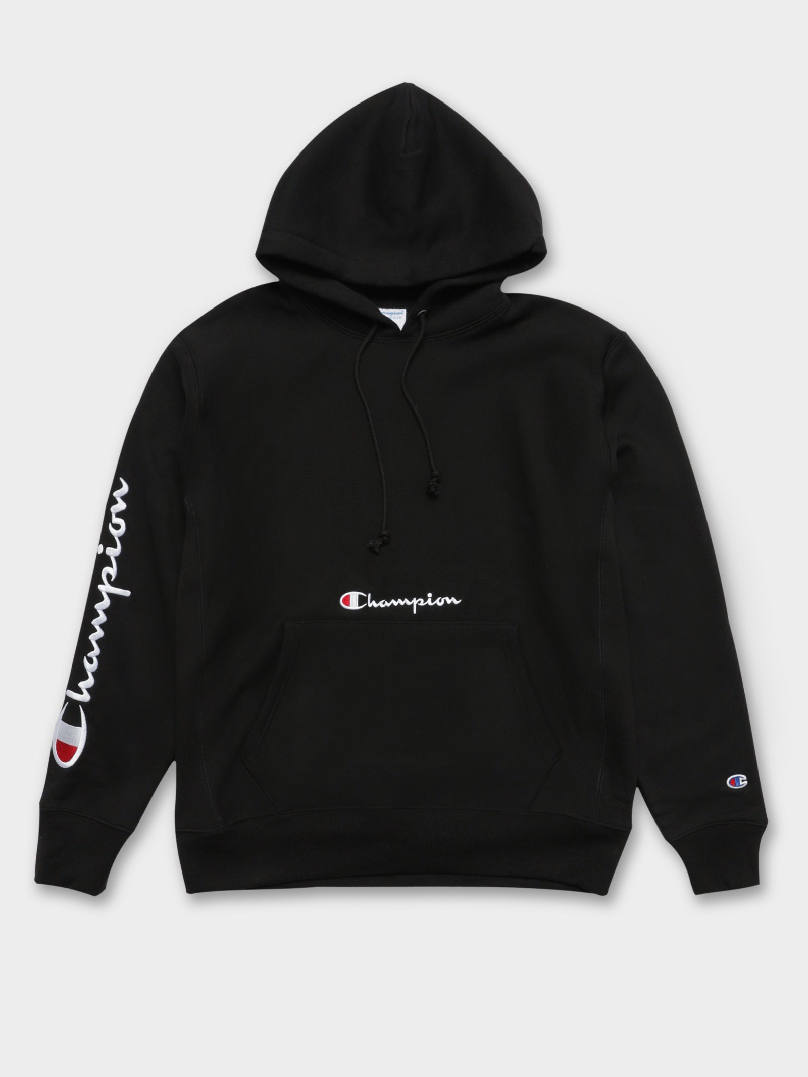 reverse weave script hoodie champion