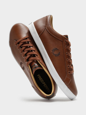 Fred Perry B71 Tumbled Leather Sneakers In White | ModeSens