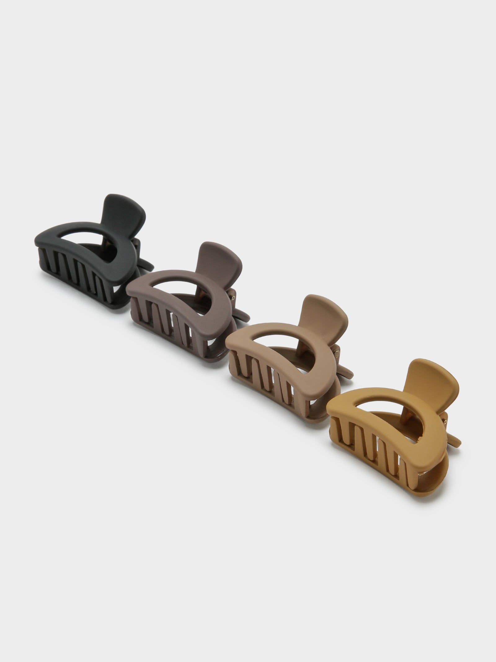 4 Pack Mini Mood Claw Clip in Brown & Black