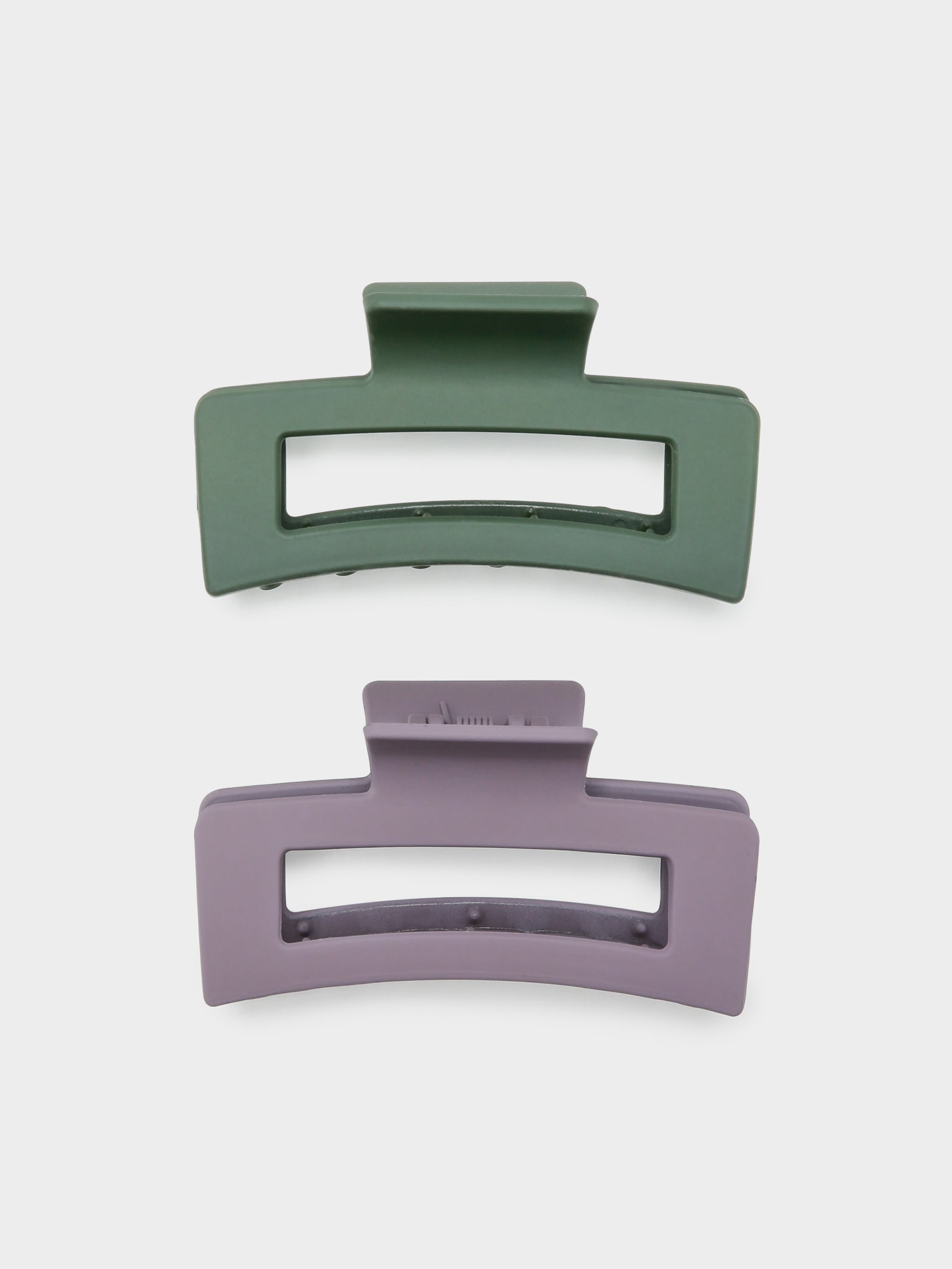 2 Pack Square Claw Clip in Deep Green & Purple