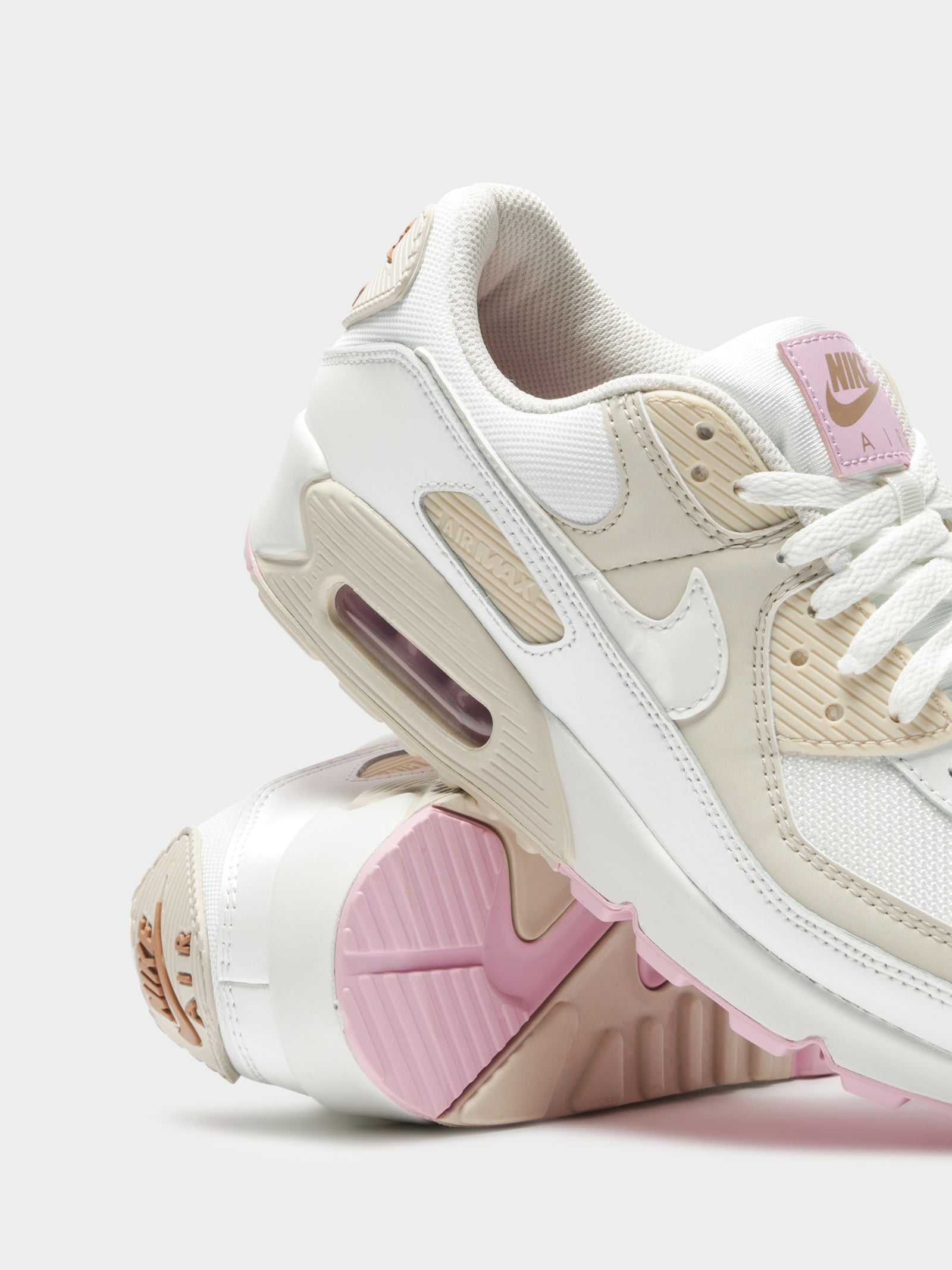 Air Max 90 Sneakers in White & Pink