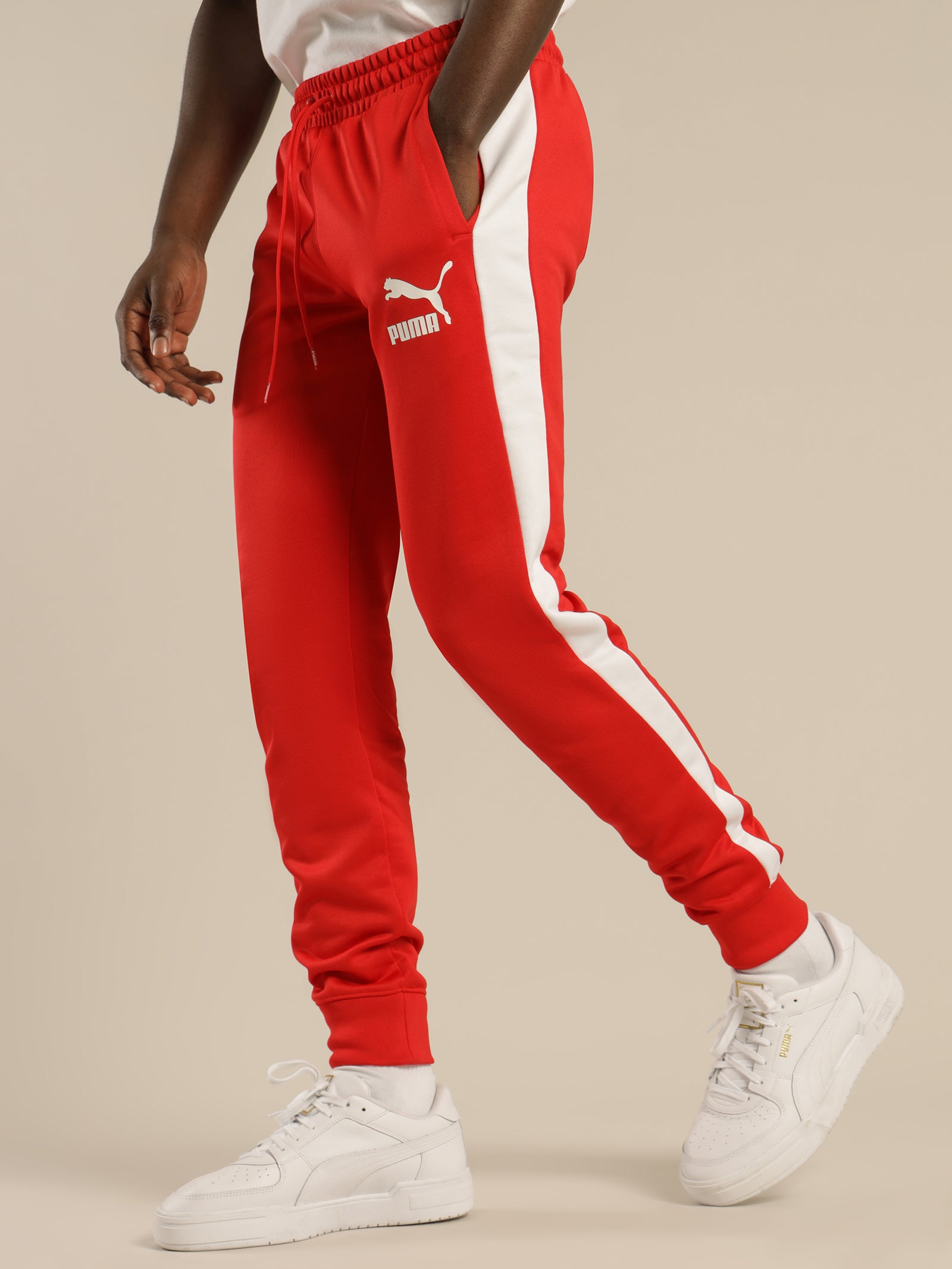 puma track pants red