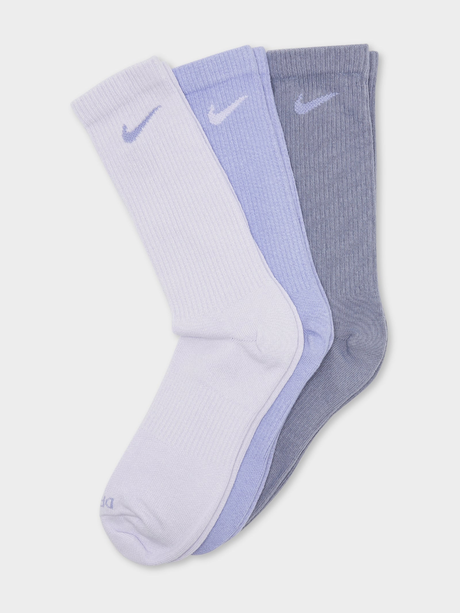 3 Pairs of Everyday Plus Crew Socks in Purple