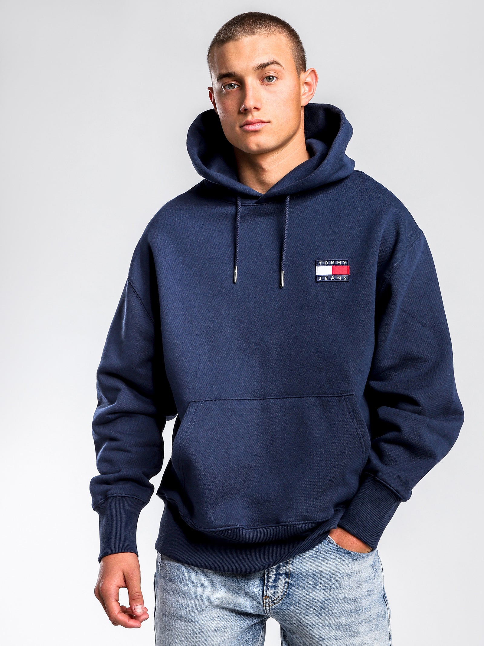 Badge Hoodie in Navy