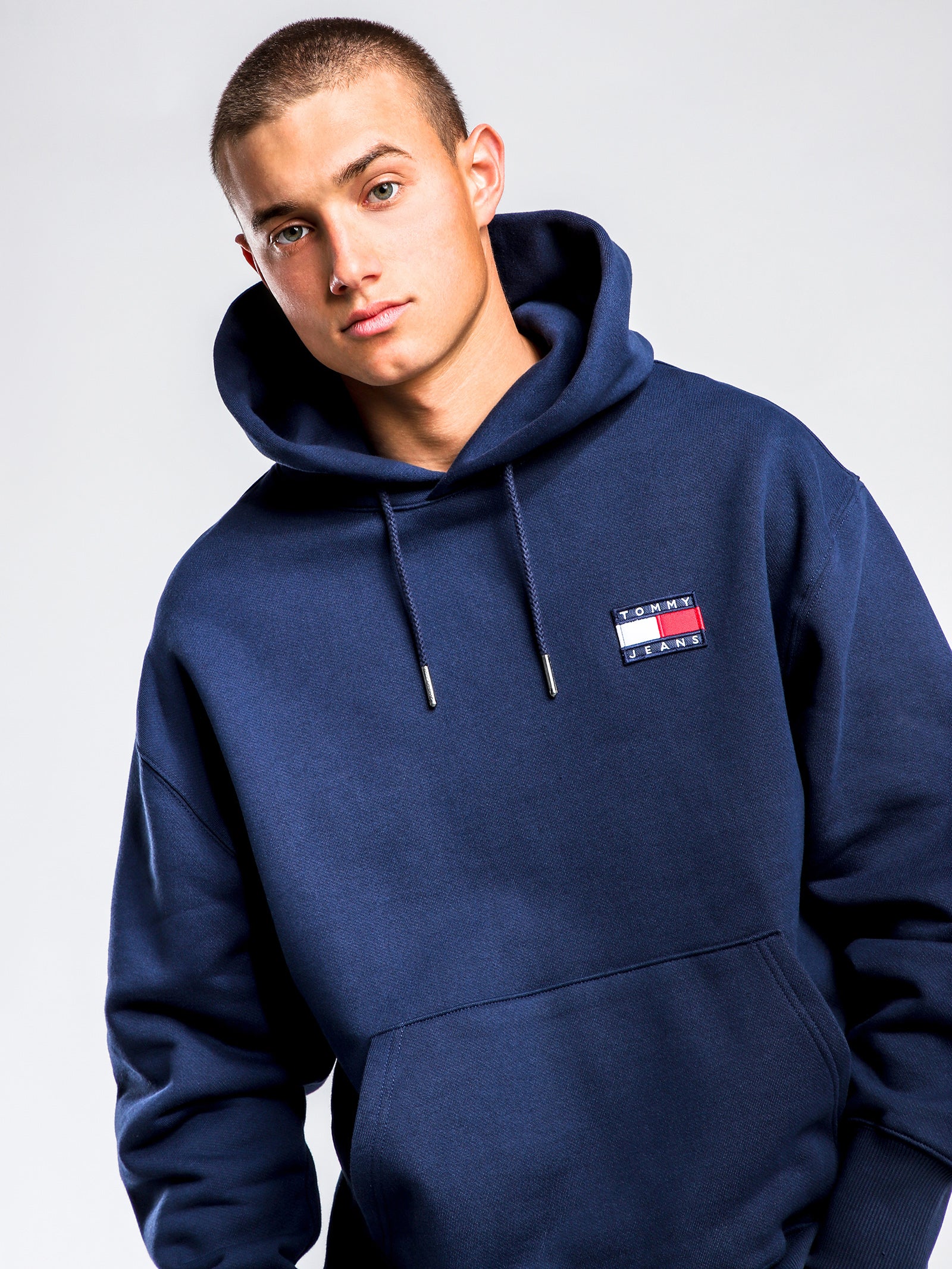 Badge Hoodie in Navy