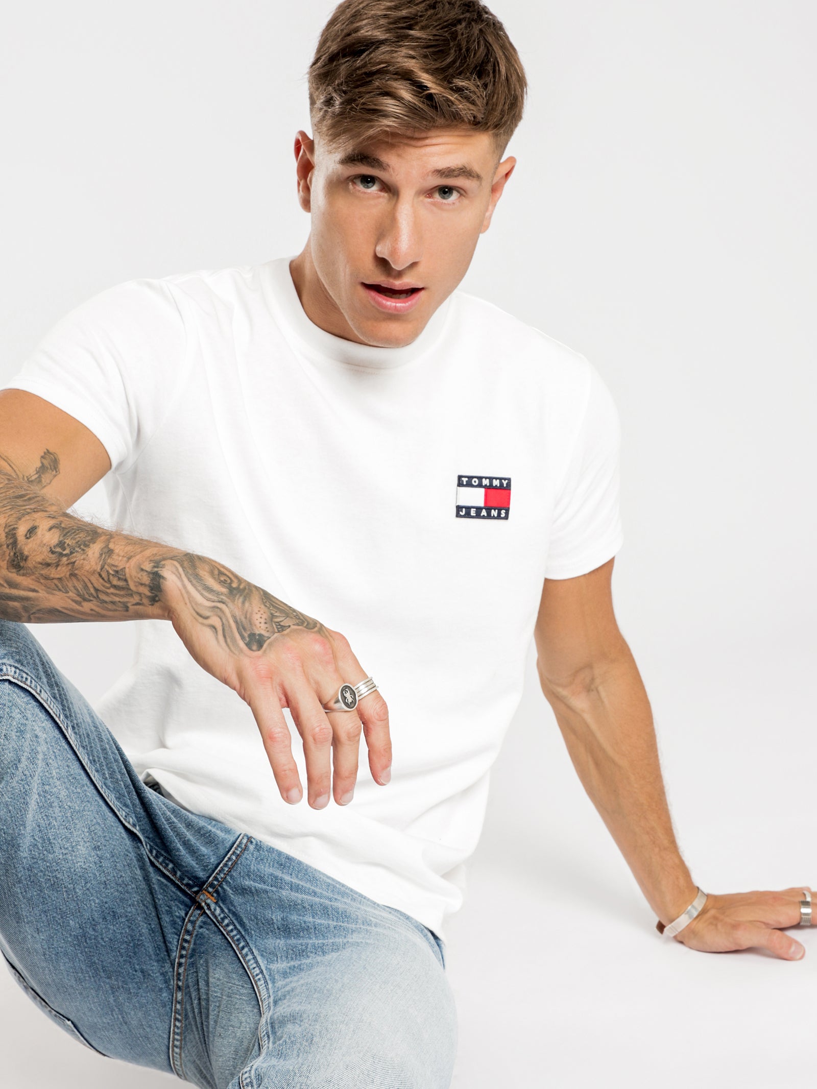 tommy jeans t shirt mens white