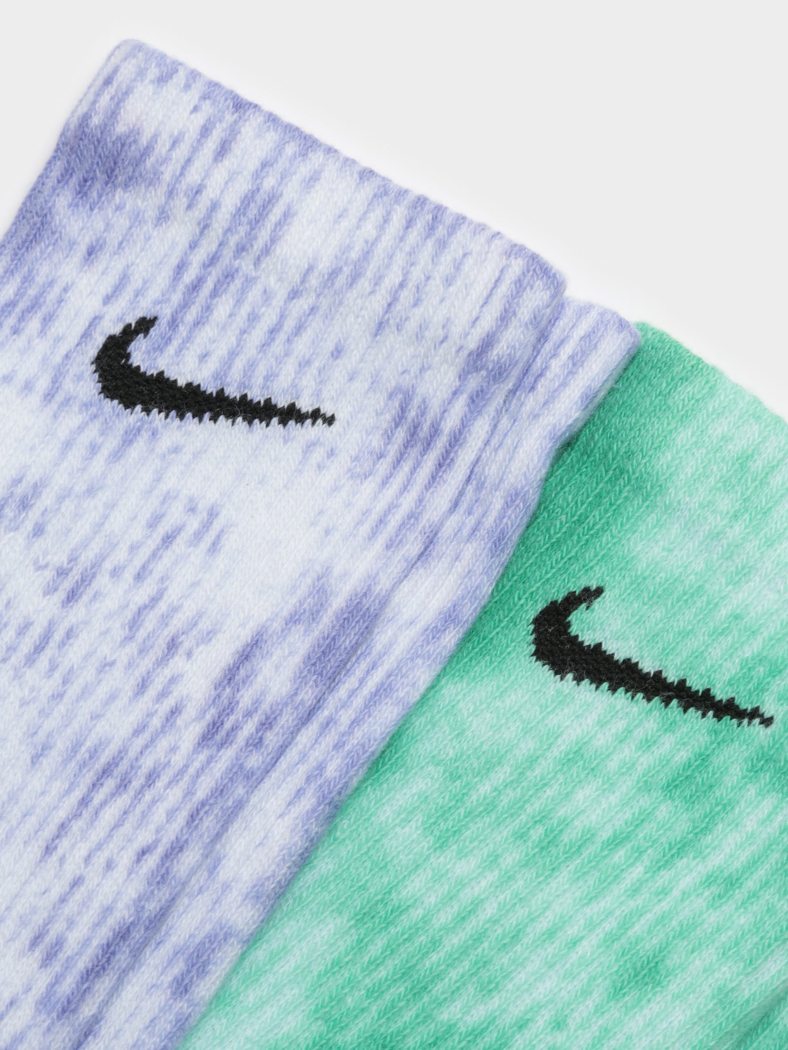 2 Pairs of Everyday Plus Crew Socks in Blue & Green Tie Dye