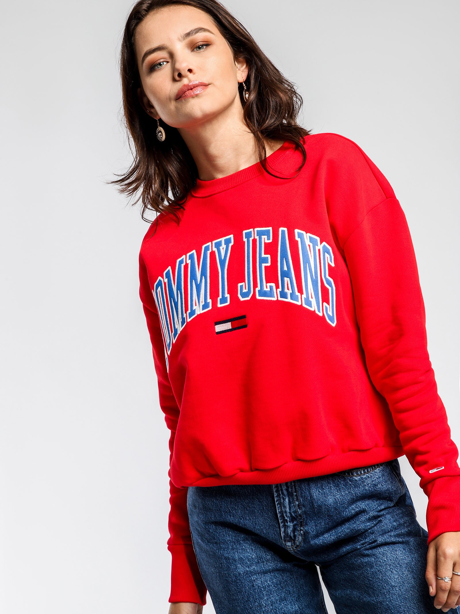 tommy jeans classic logo crew