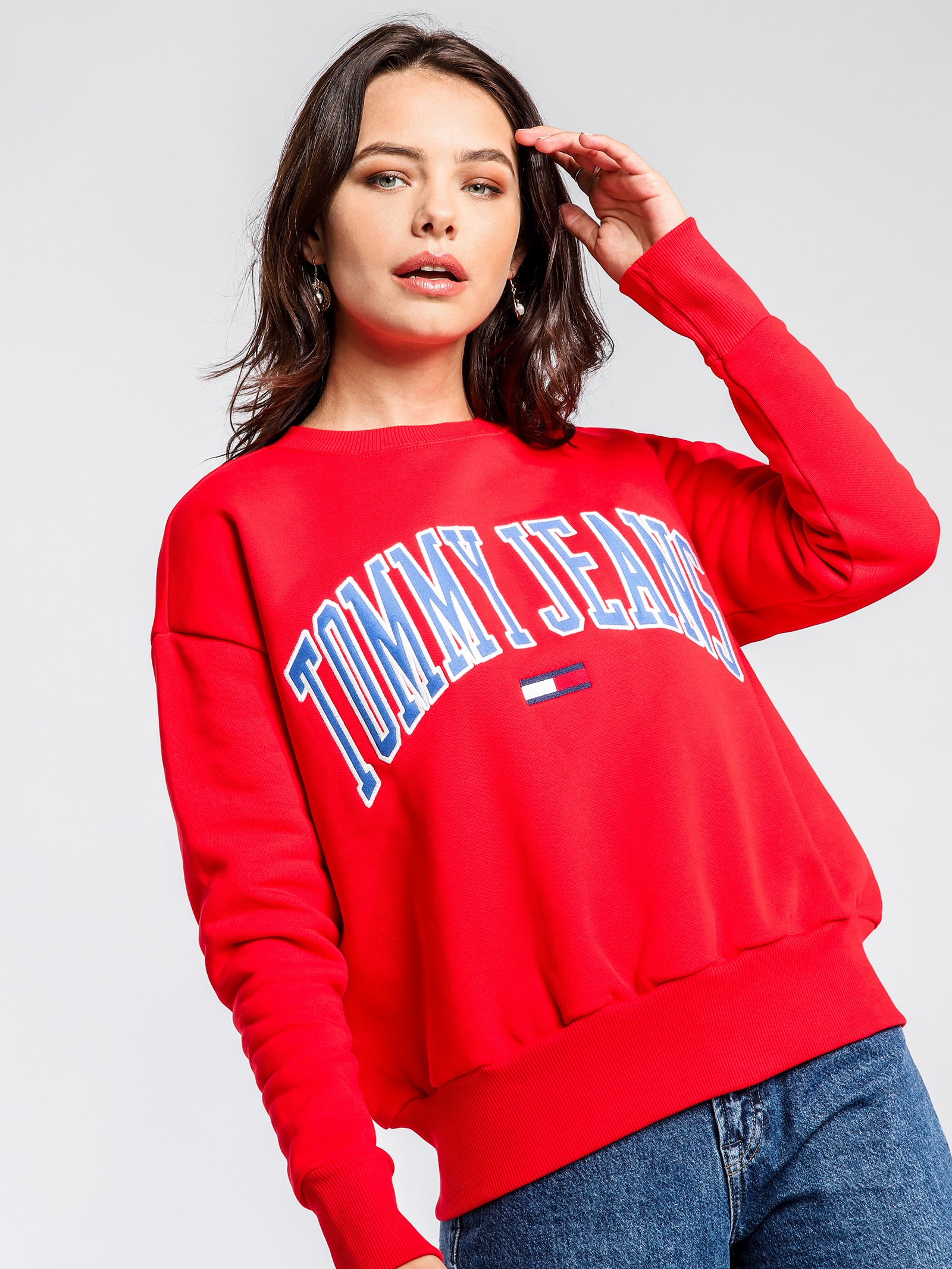 tommy jeans classic logo crew