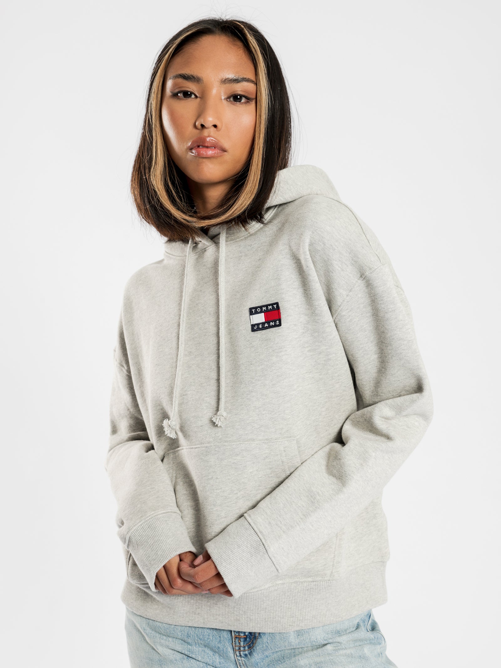 grey tommy hilfiger hoodie womens