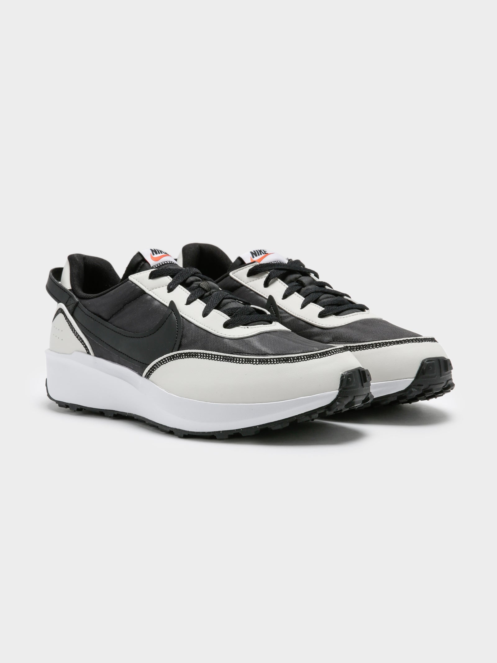 Mens Waffle Debut Sneakers in Black & White - Glue Store