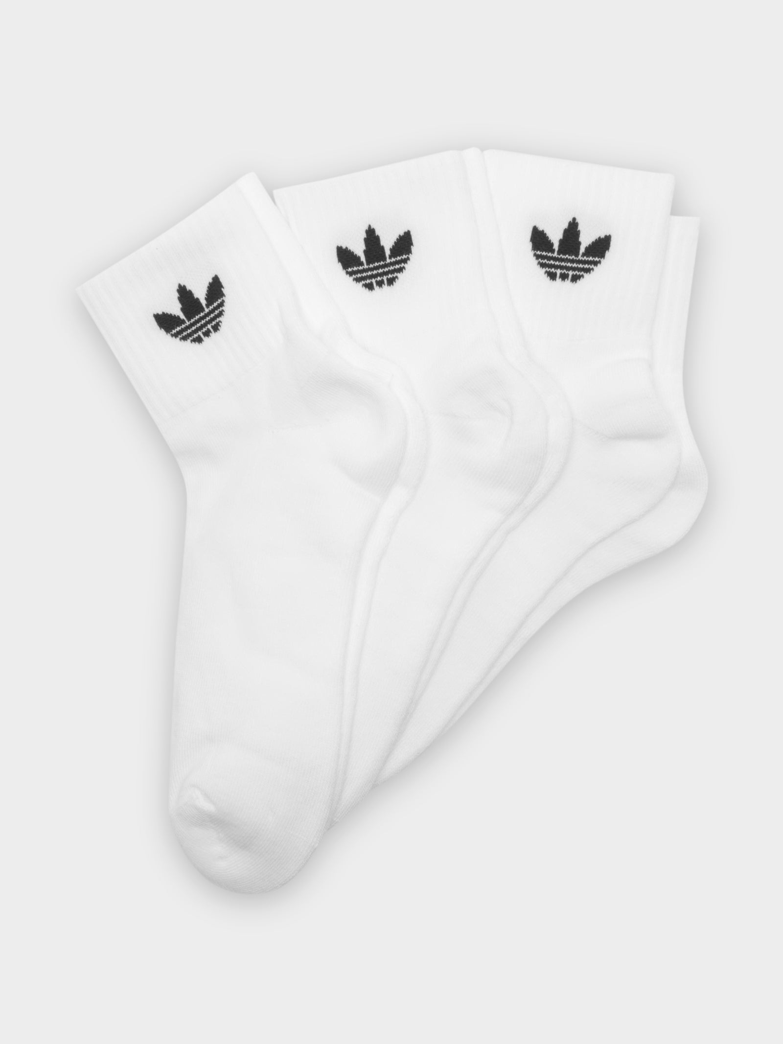 3 Pairs of Mid Ankle Socks in White & Black