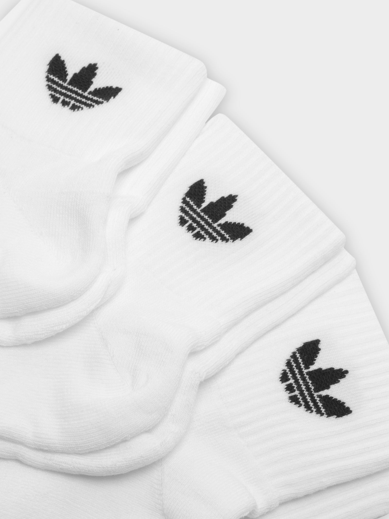 3 Pairs of Mid Ankle Socks in White & Black