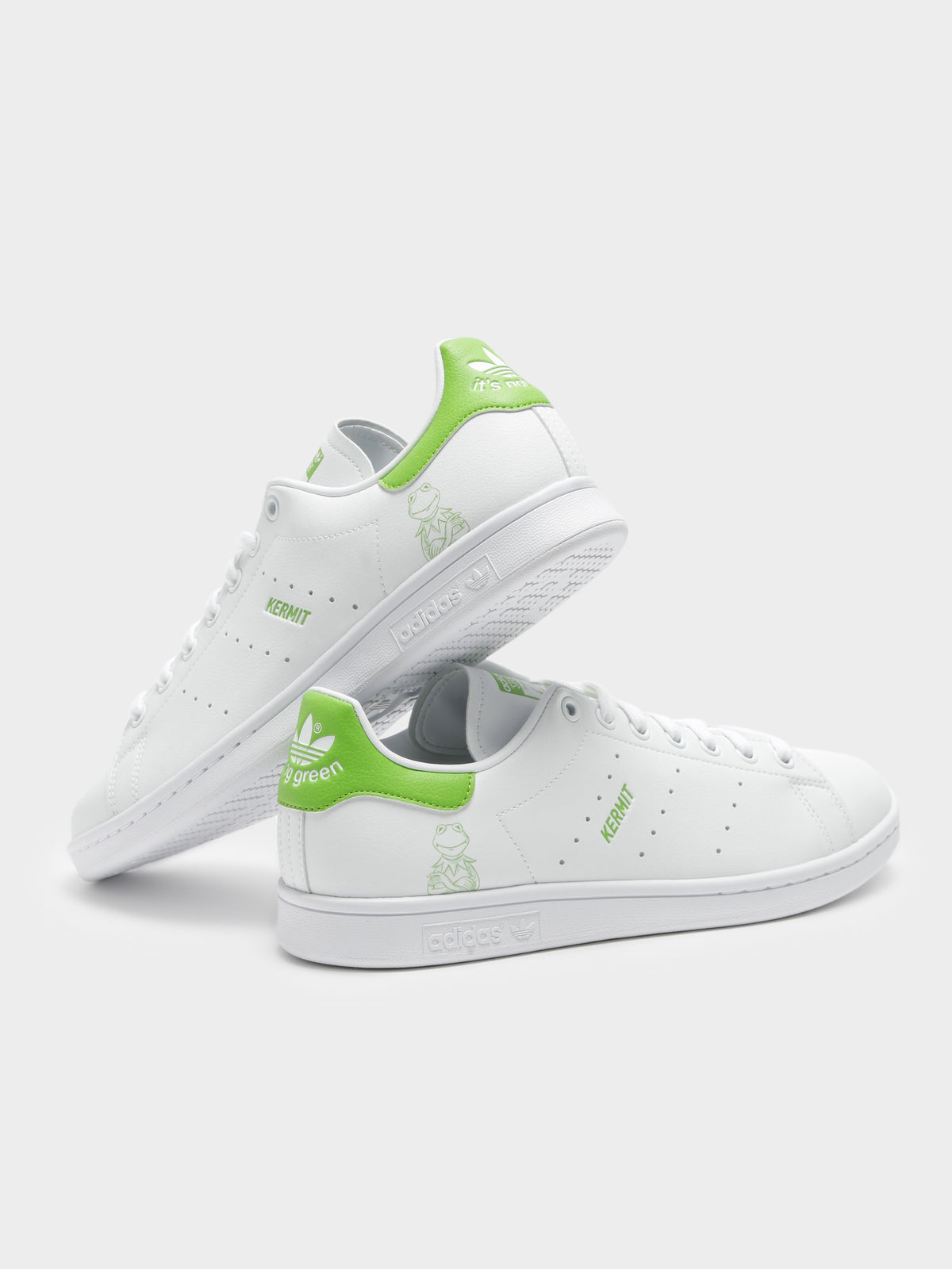 Unisex Stan Smith Kermit Sneakers in White & Green - Glue Store