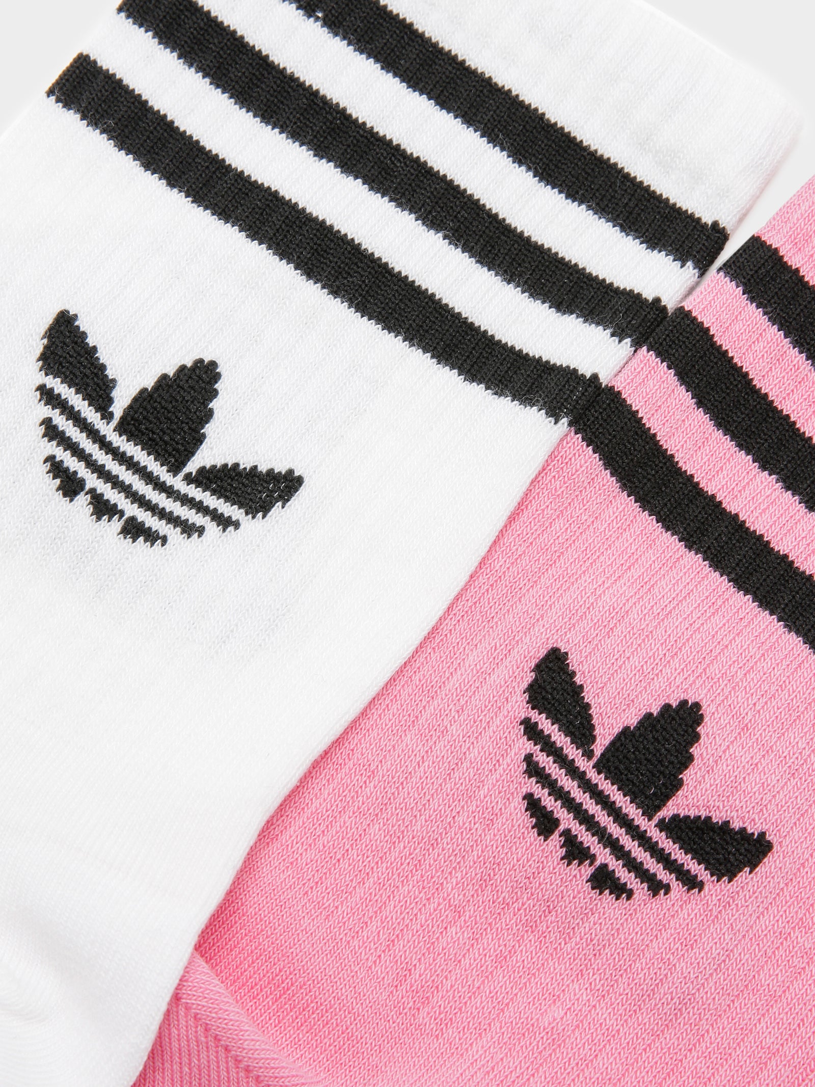 2 Pairs of Disney Crew Socks in White & Pink