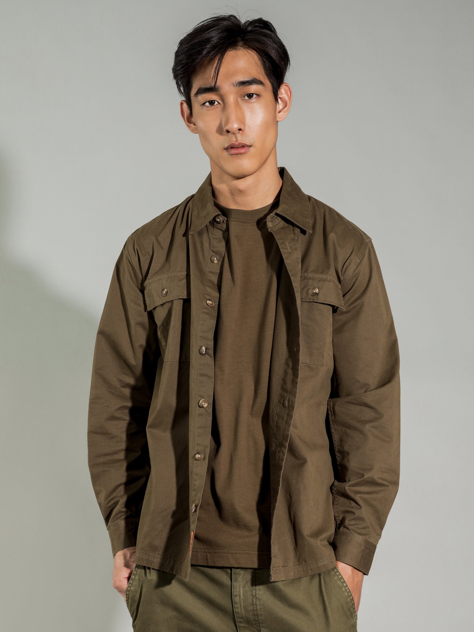 Asher Workwear Long Sleeve Shirt in Fern