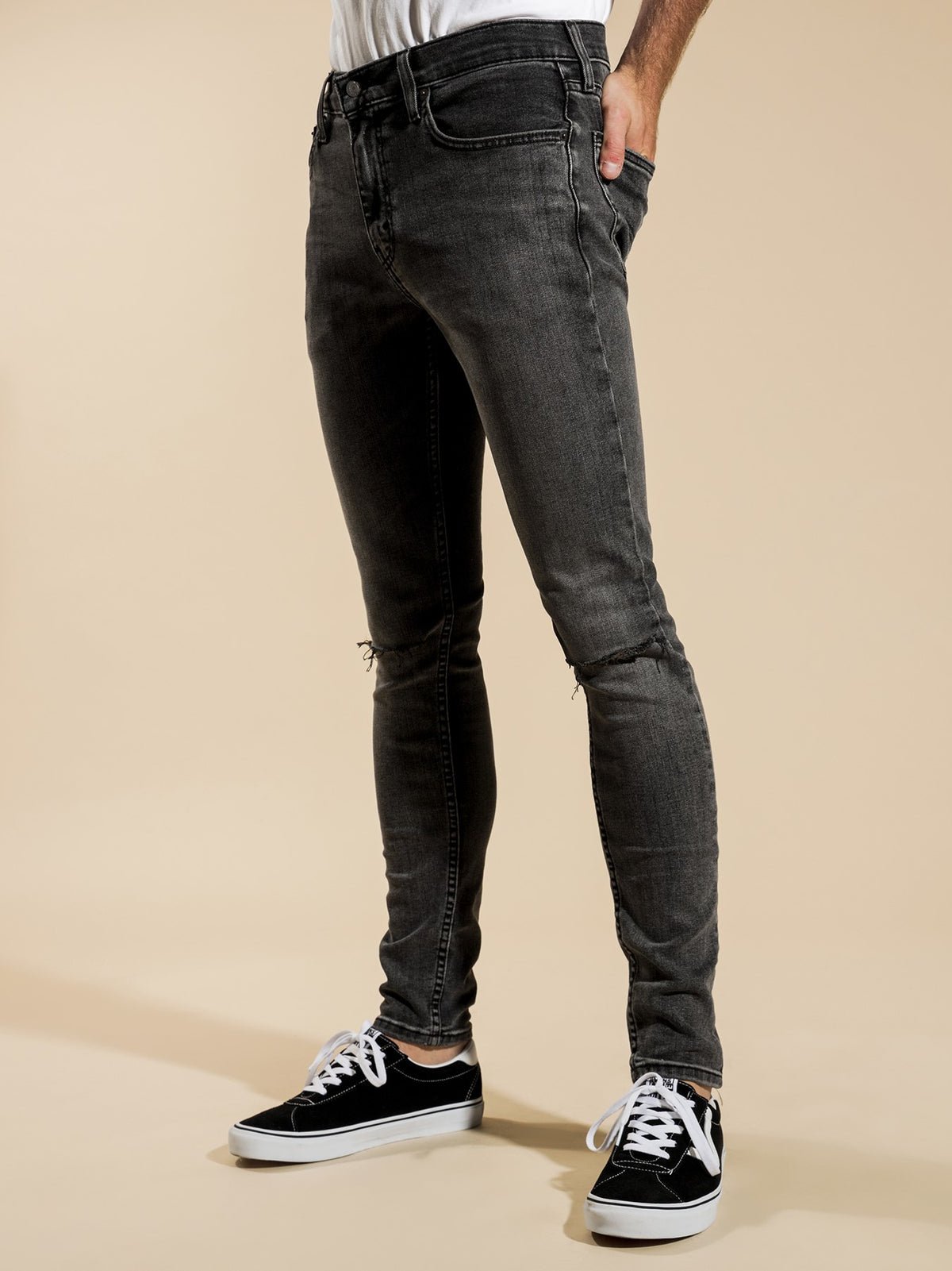 Skinny Tapered Jeans in Grey Denim Glue Store