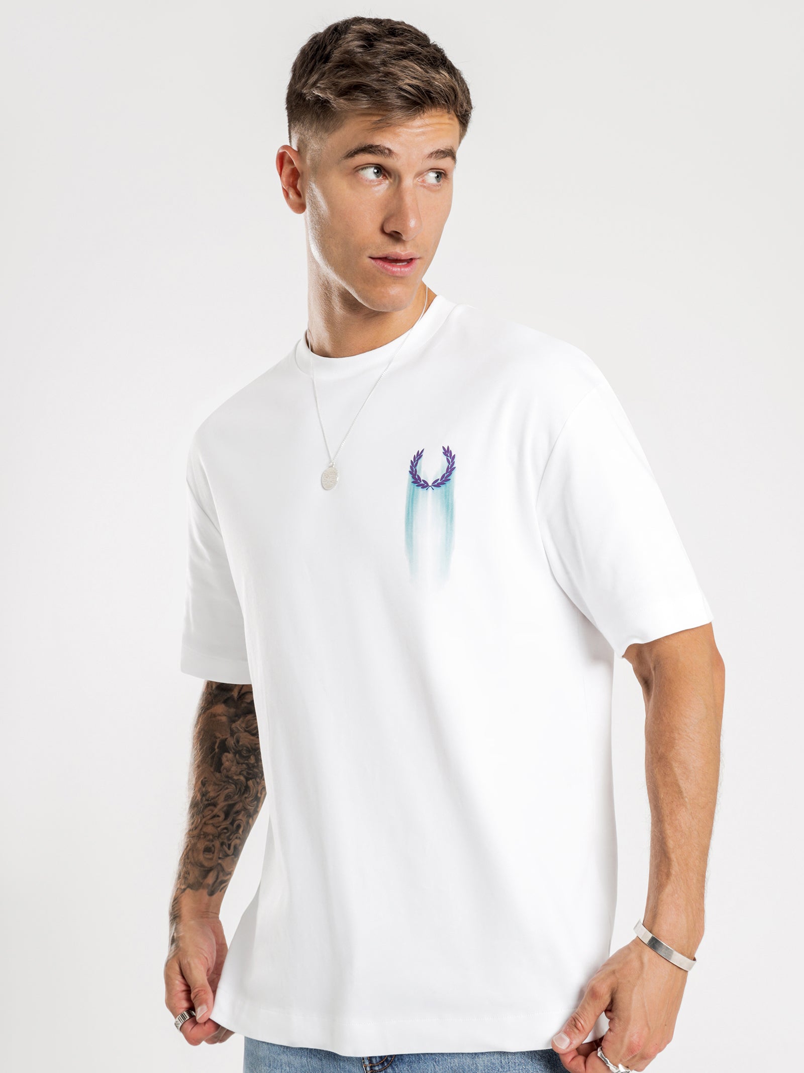 Abstract Sport T-Shirt in White