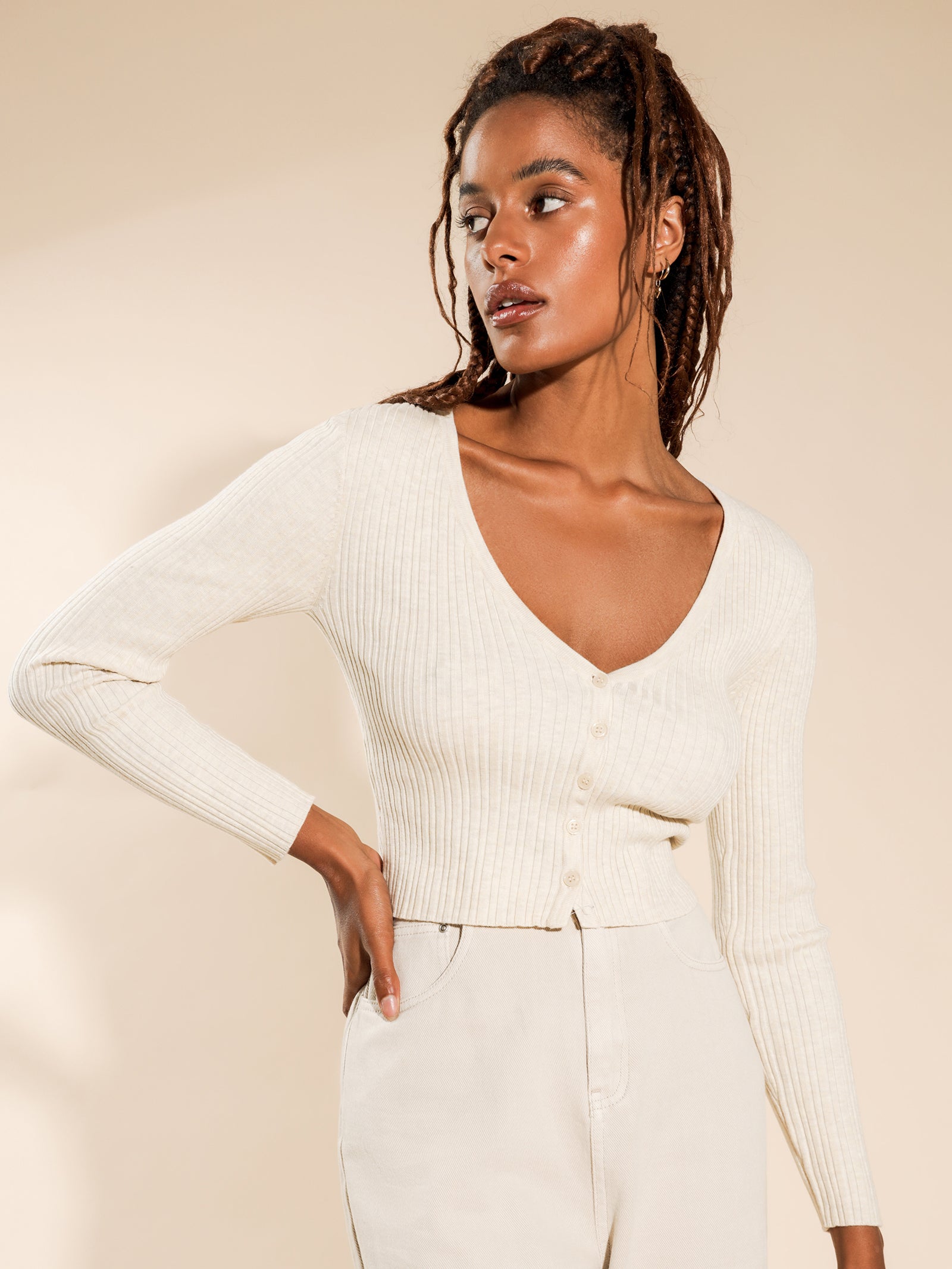 Aria Knit Cardi in Ivory