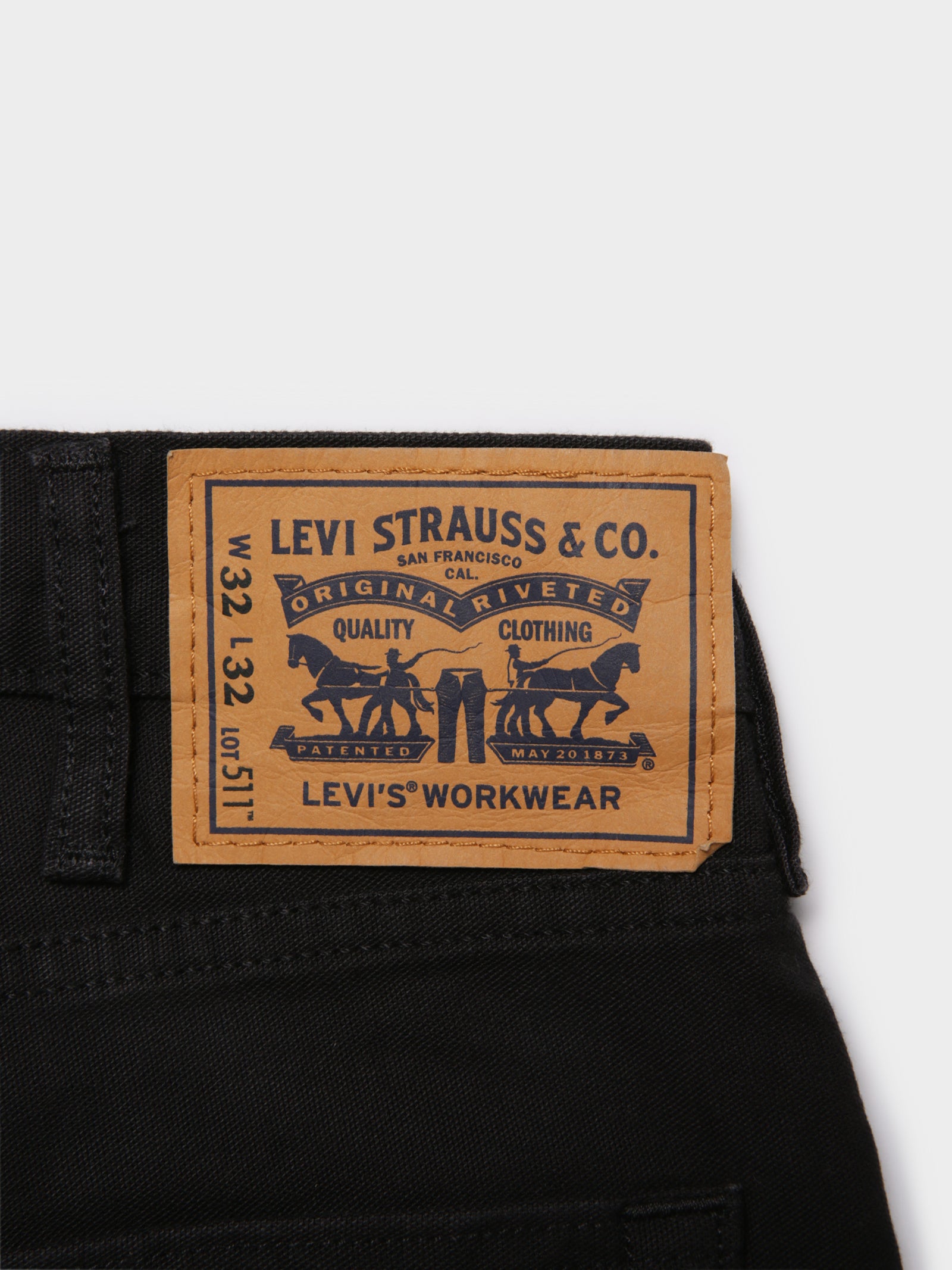 511™ Slim Fit Workwear Utility Pants in Black Canvas