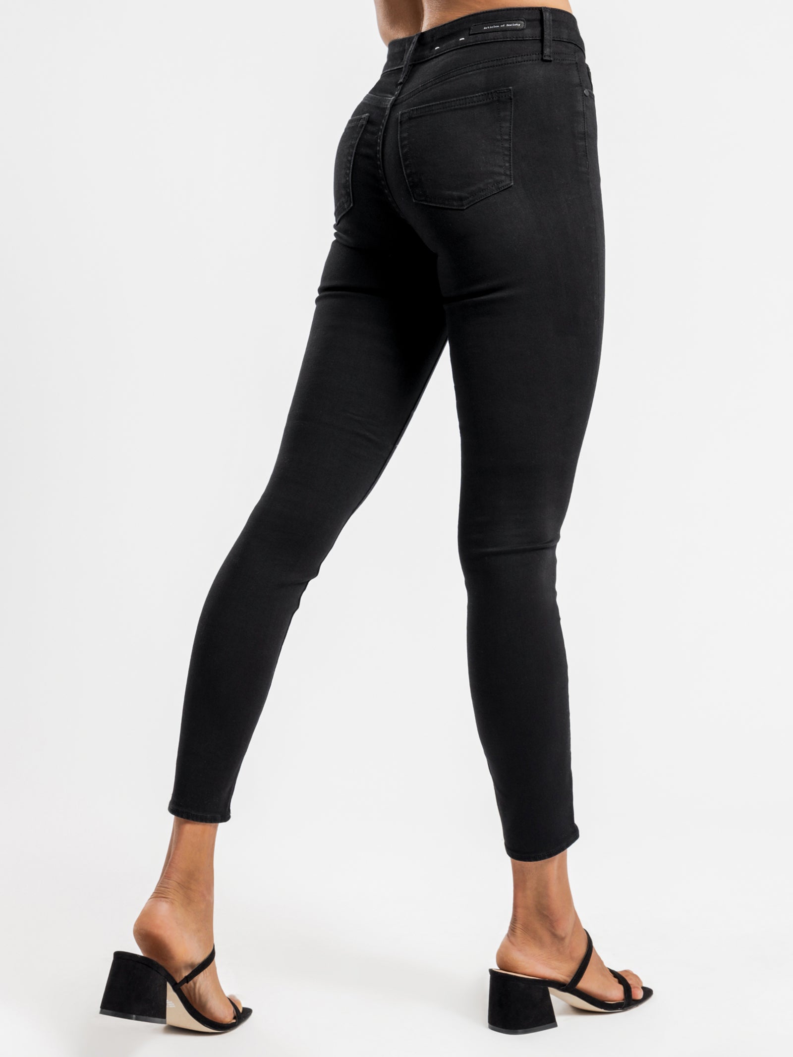 Sarah Mid Rise Skinny Jeans in Blackout Denim - Glue Store