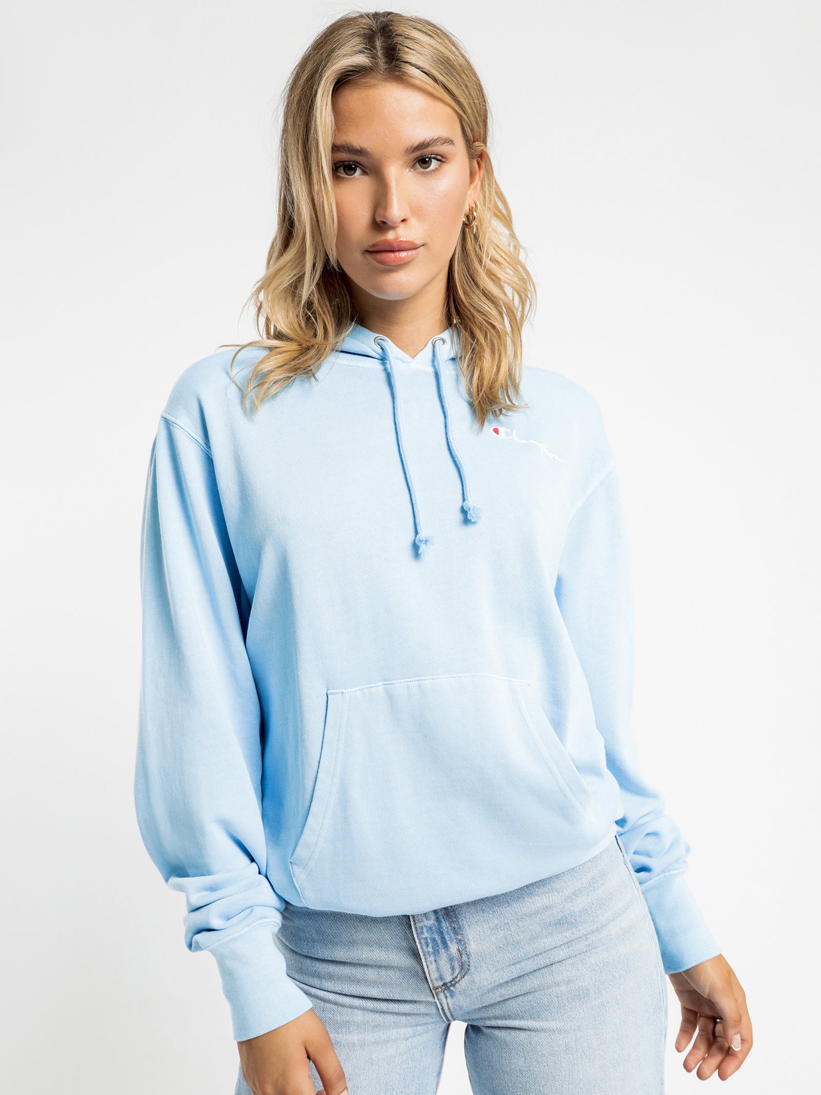 champion candid blue hoodie