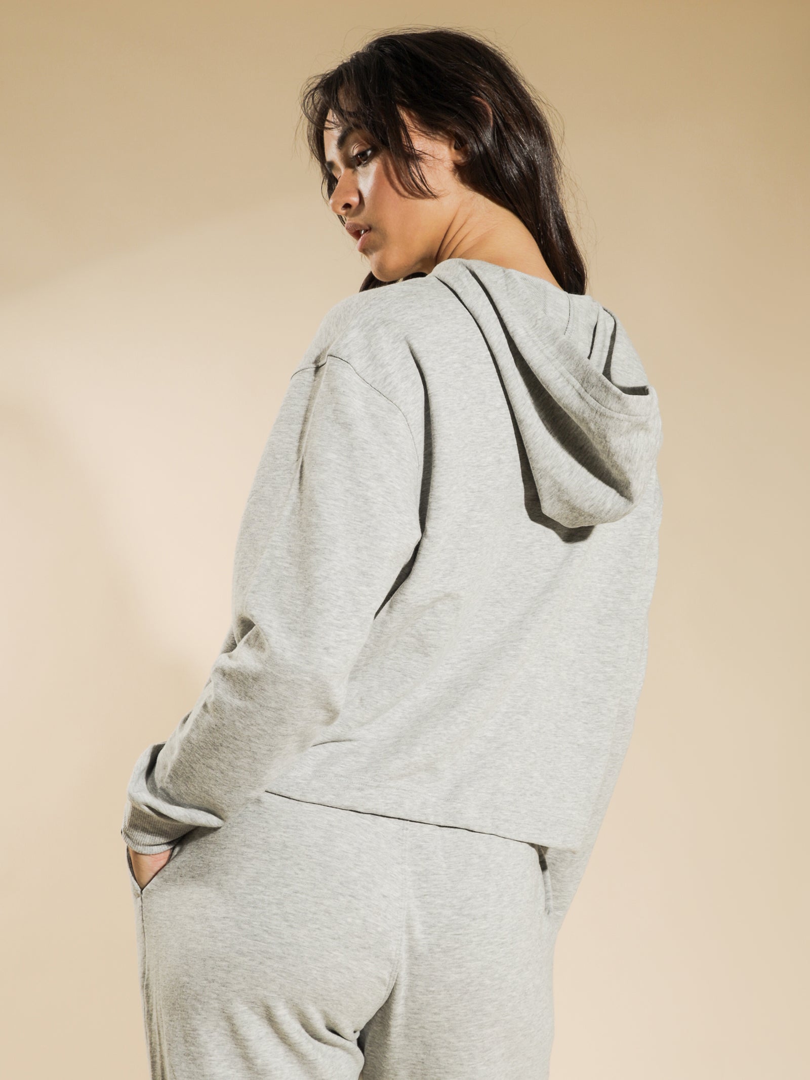 Basic Lounge Hoodie in Grey Marle