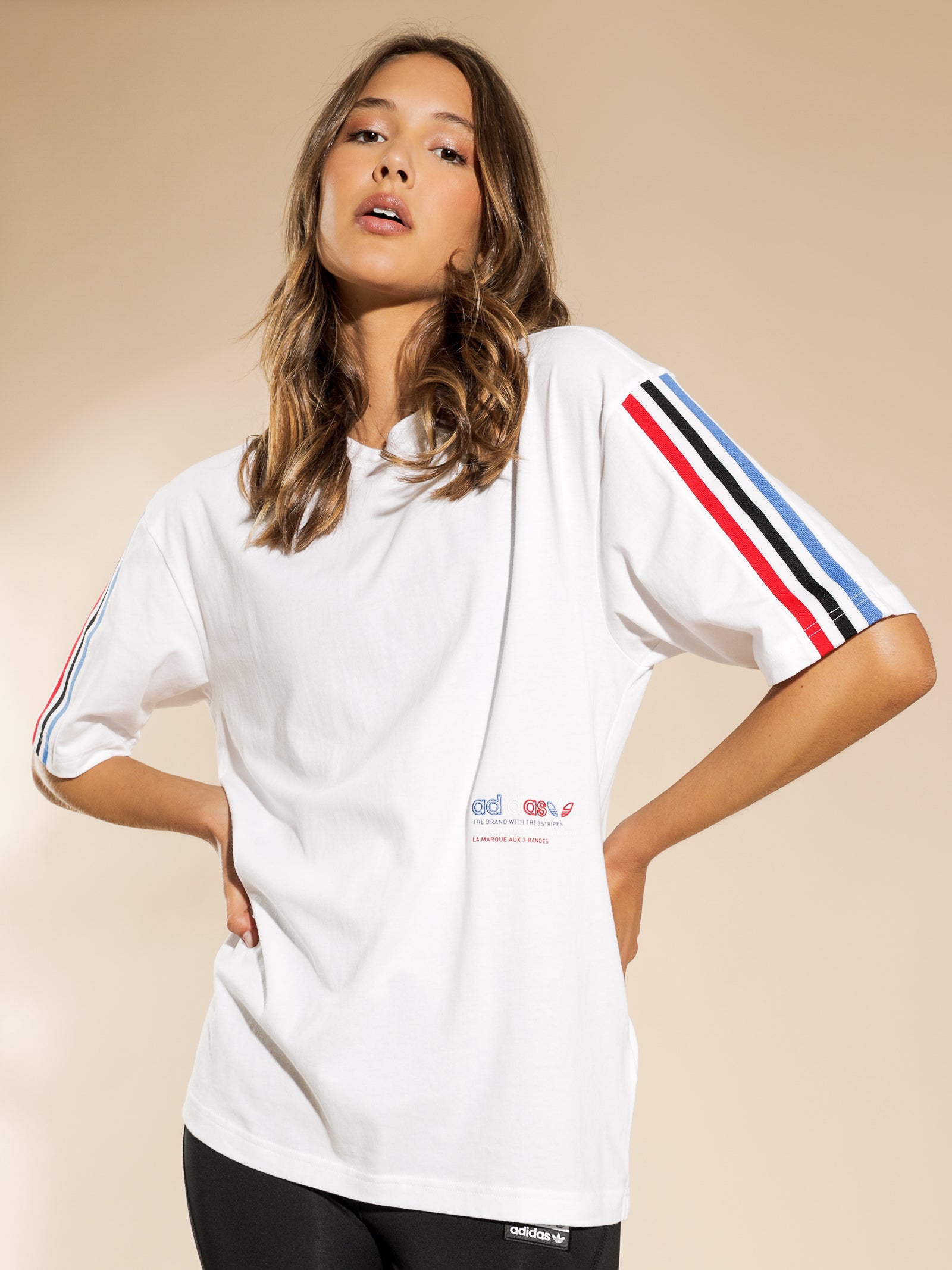 Adicolor Tricolor Oversized T-Shirt in White