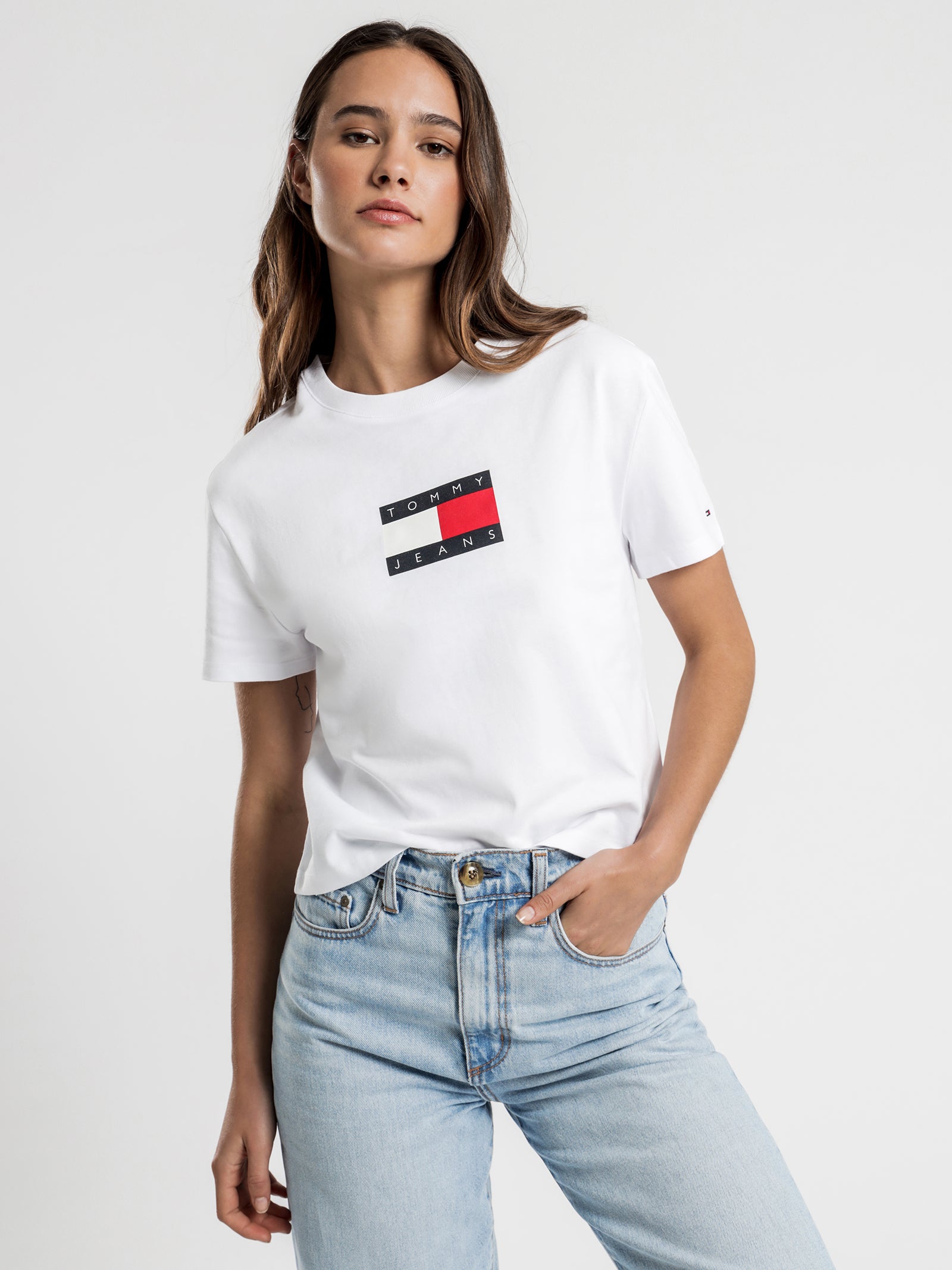 Tommy Flag T-Shirt in White - Glue Store