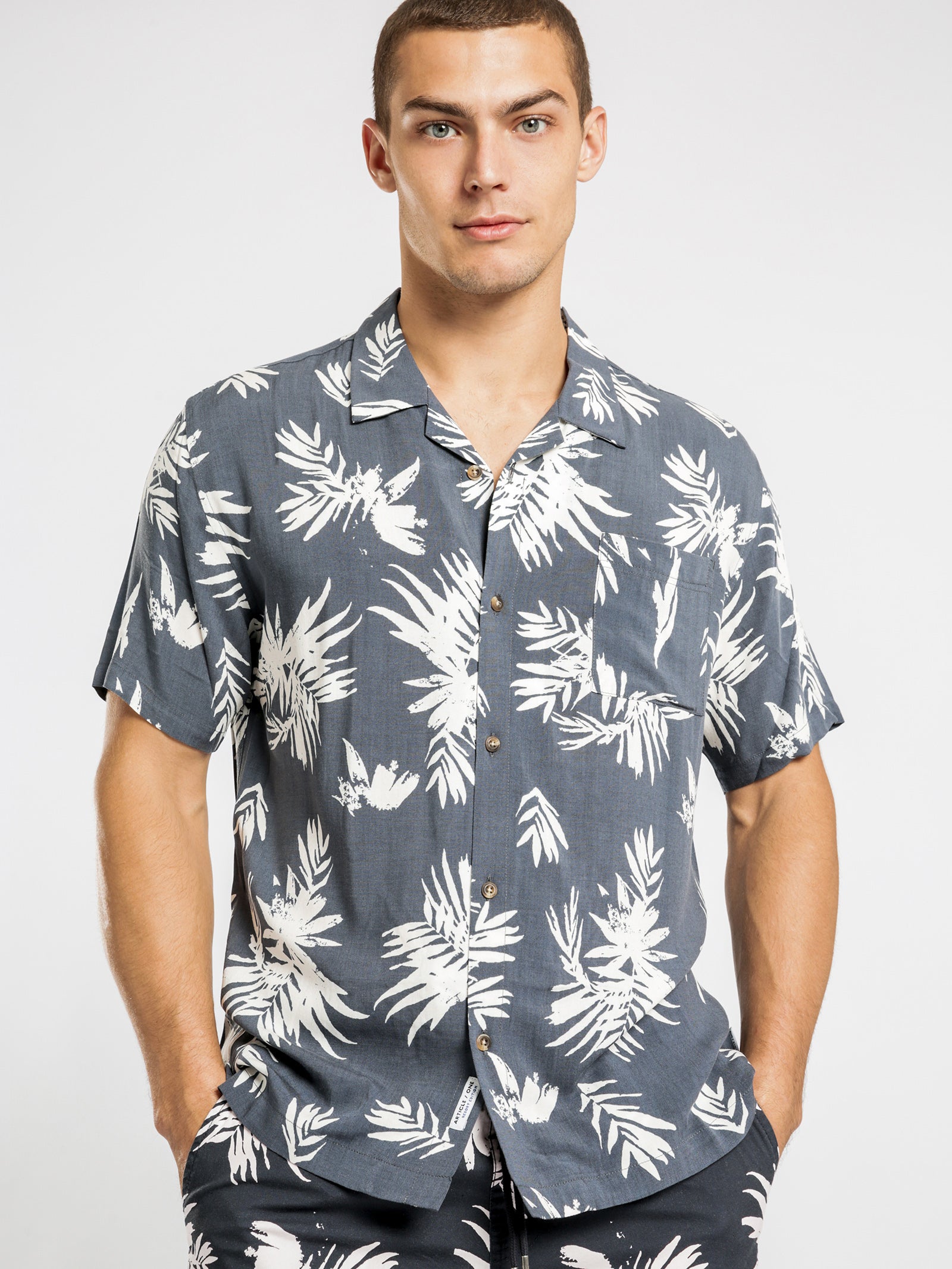 Soleil Short Sleeve Shirt in Ocean Blue - Glue Store