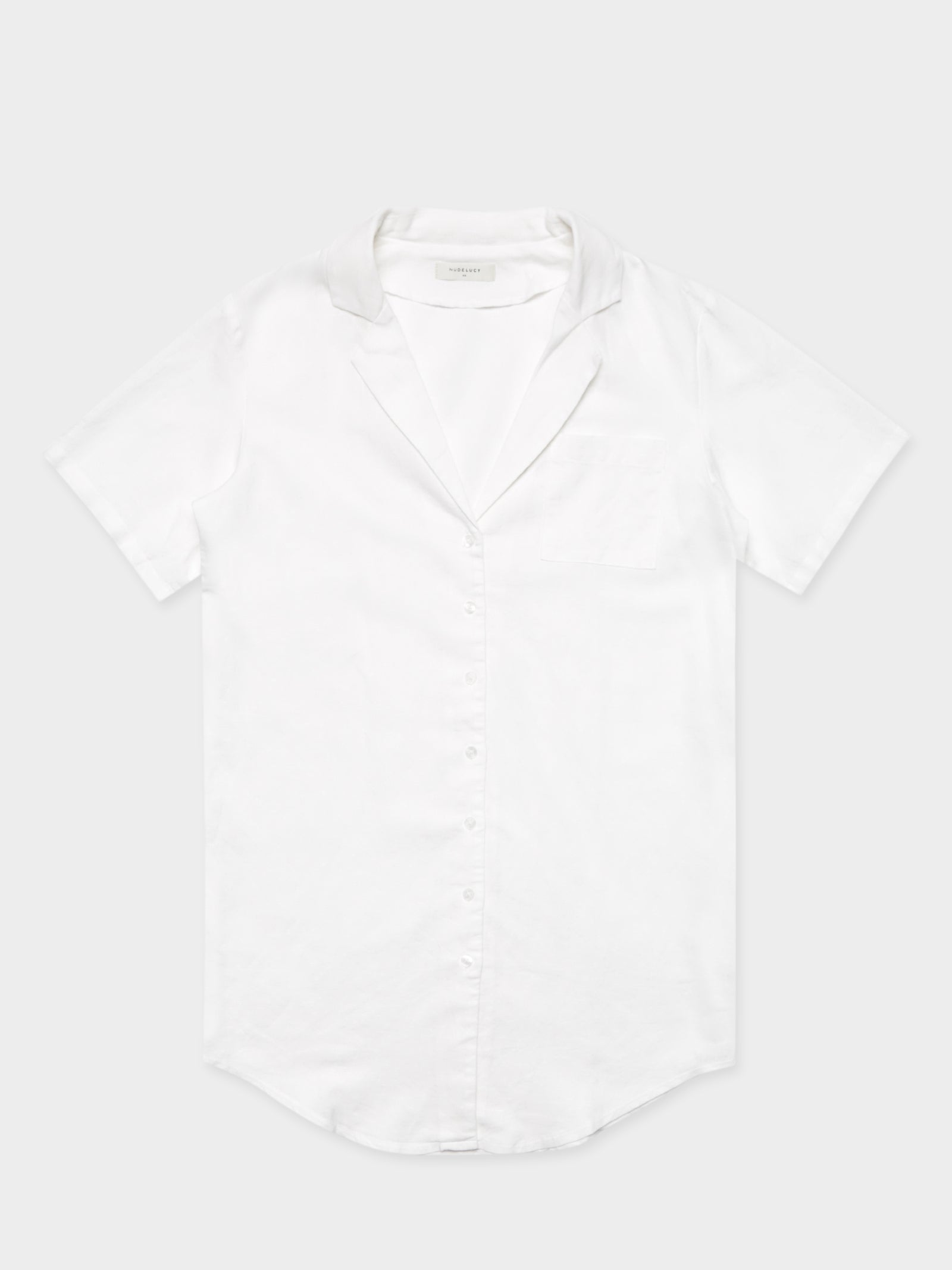 Ezra Linen Shirt Dress in White - Glue Store