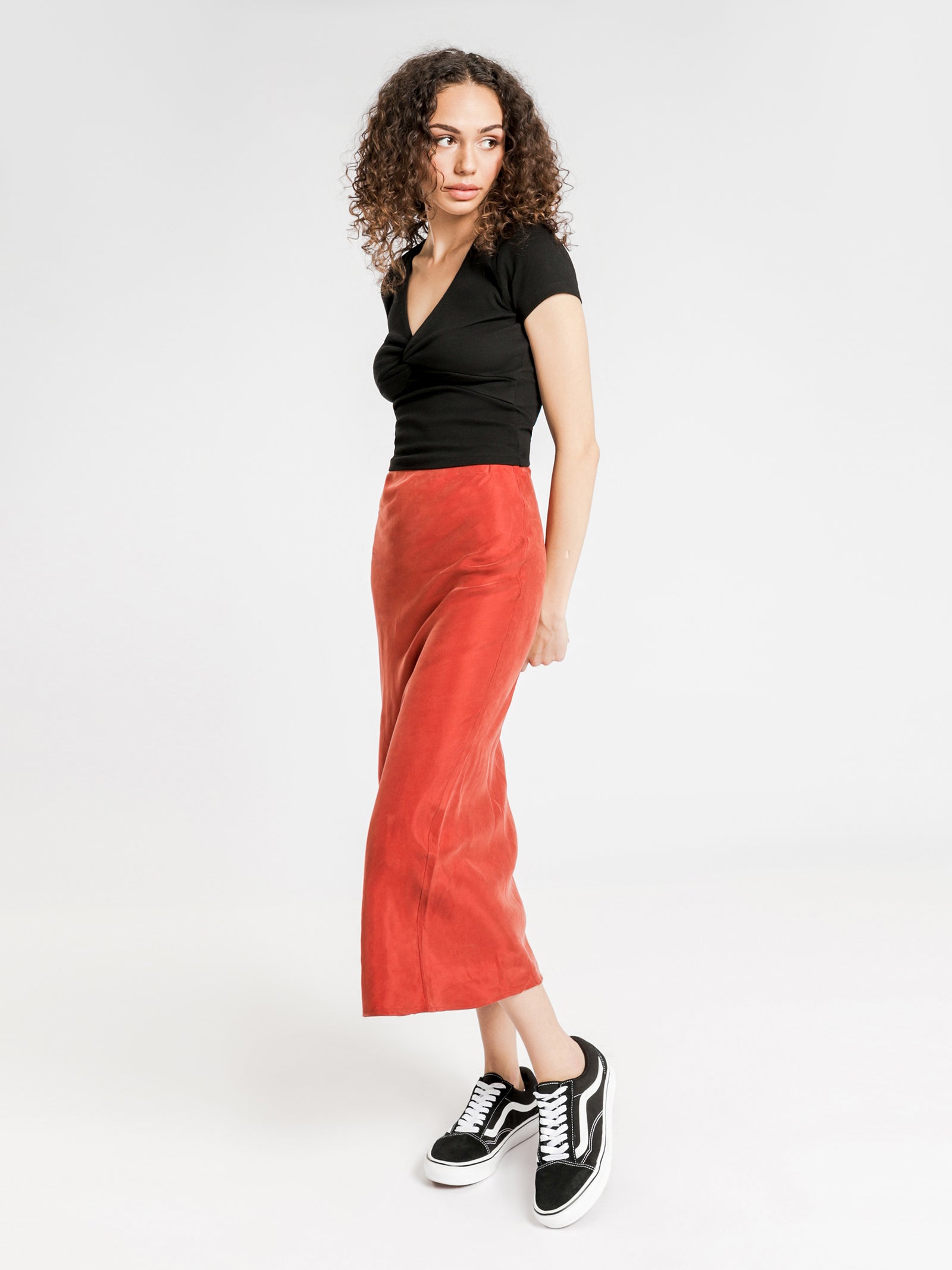 Annika Midi Skirt in Rust