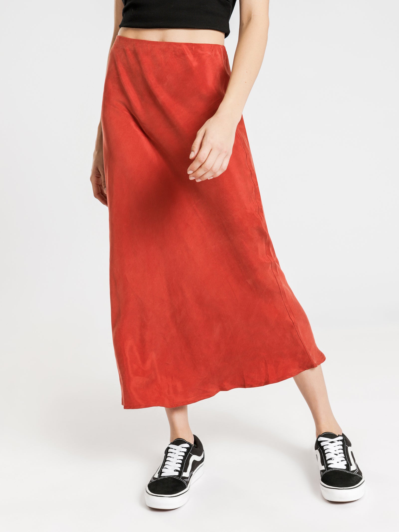 Annika Midi Skirt in Rust