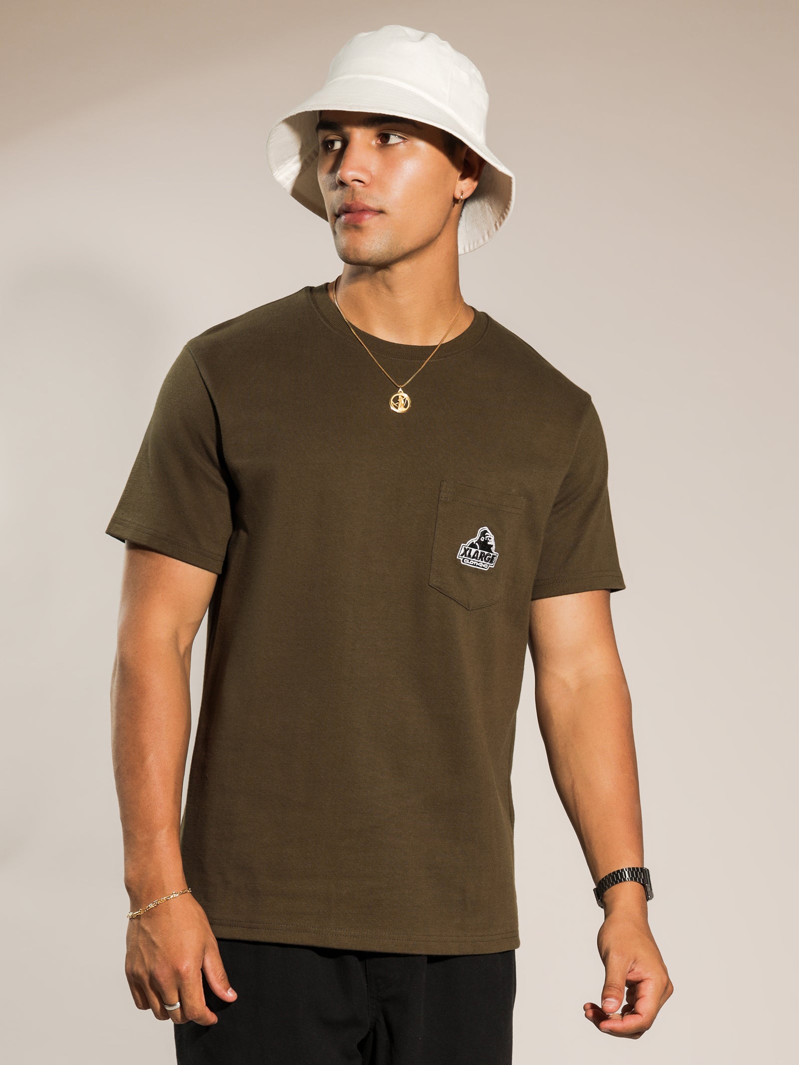 91 Short Sleeve Pocket T-Shirt in Brown