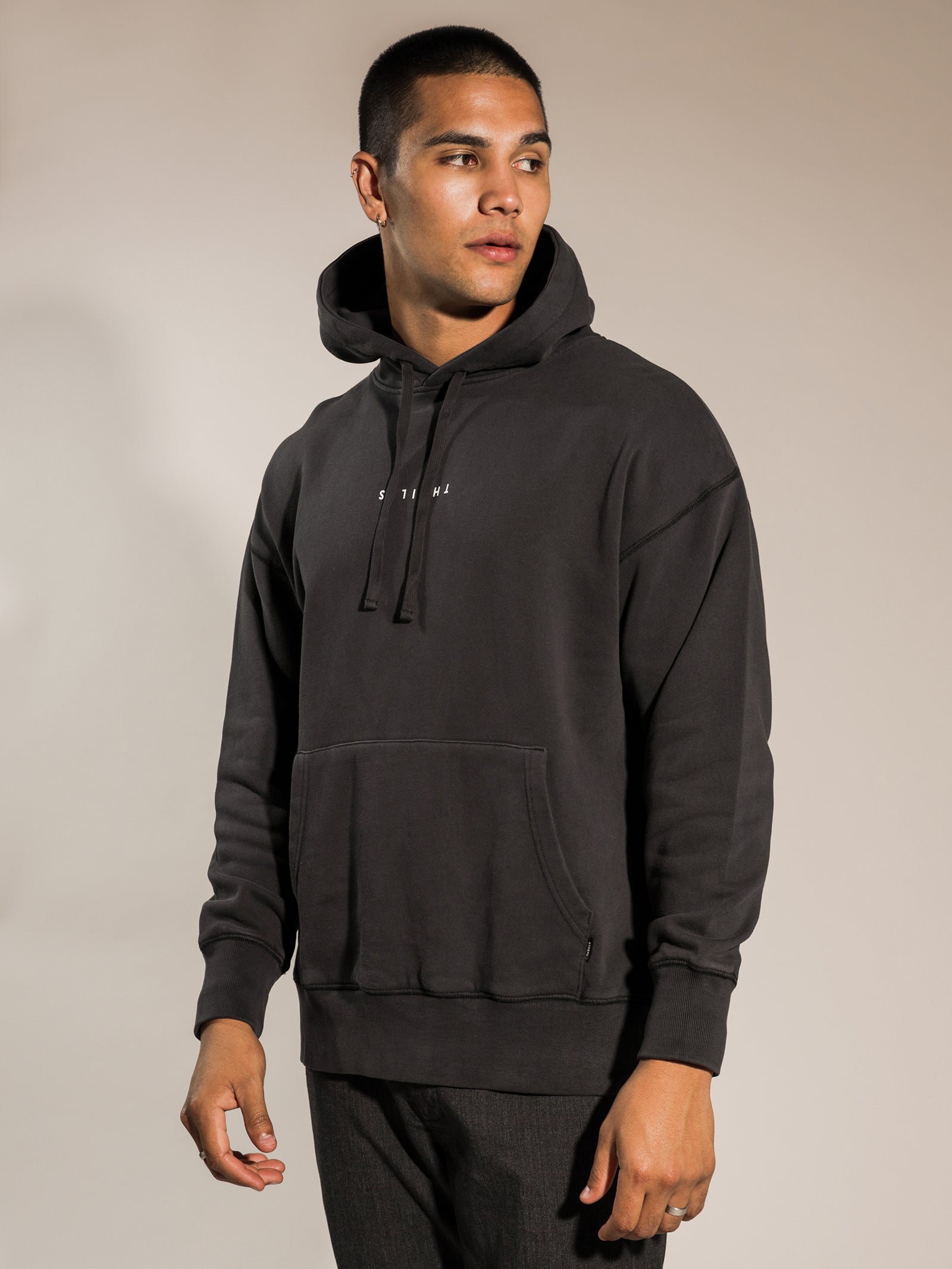 Minimal Slouch Hoodie in Herritage Black - Glue Store