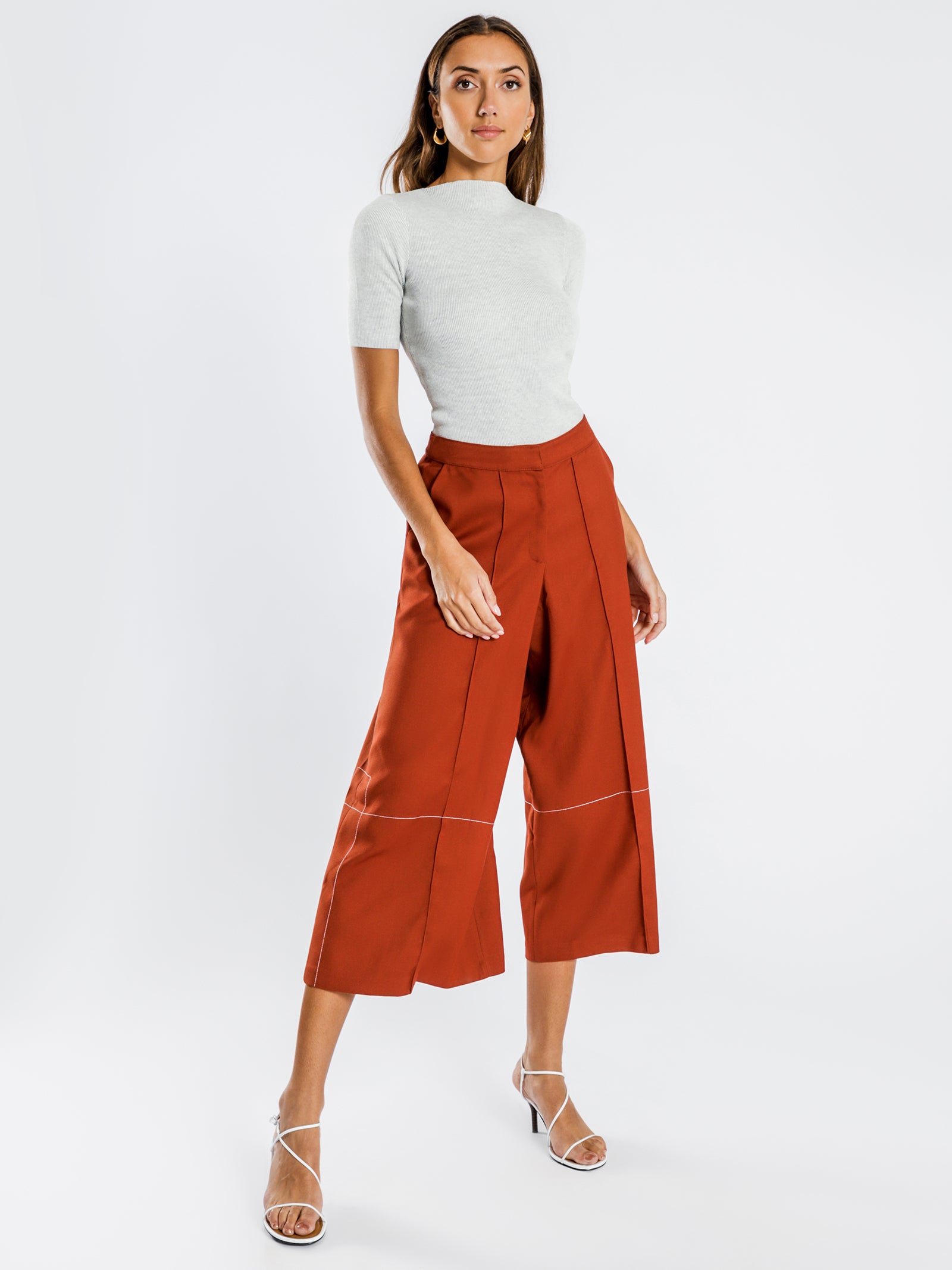 Arsta Wide-Leg Pants in Paprika Orange